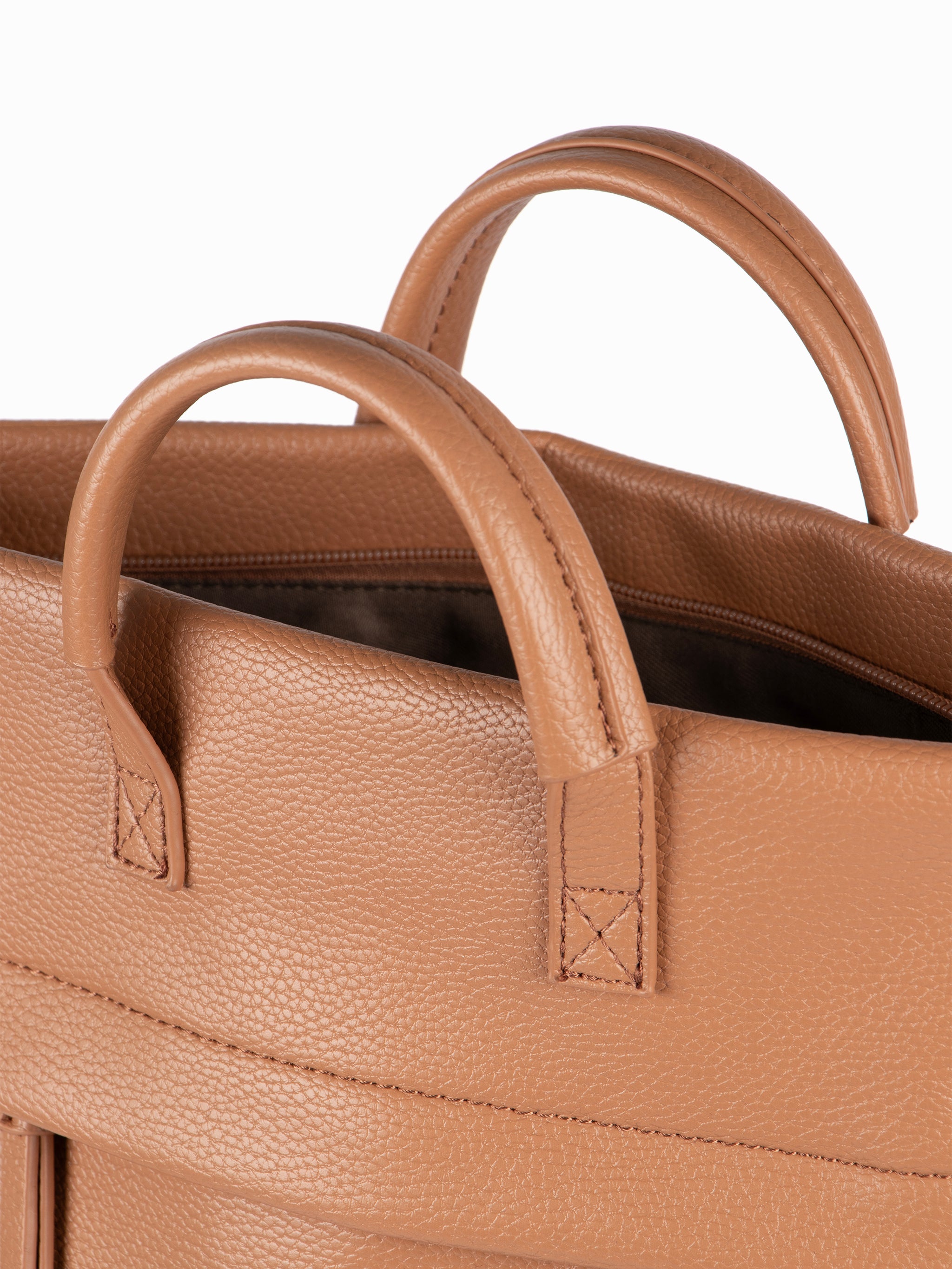 Tan Etre Tan Top Handle Faux Leather Backpack, Image 4 of 4