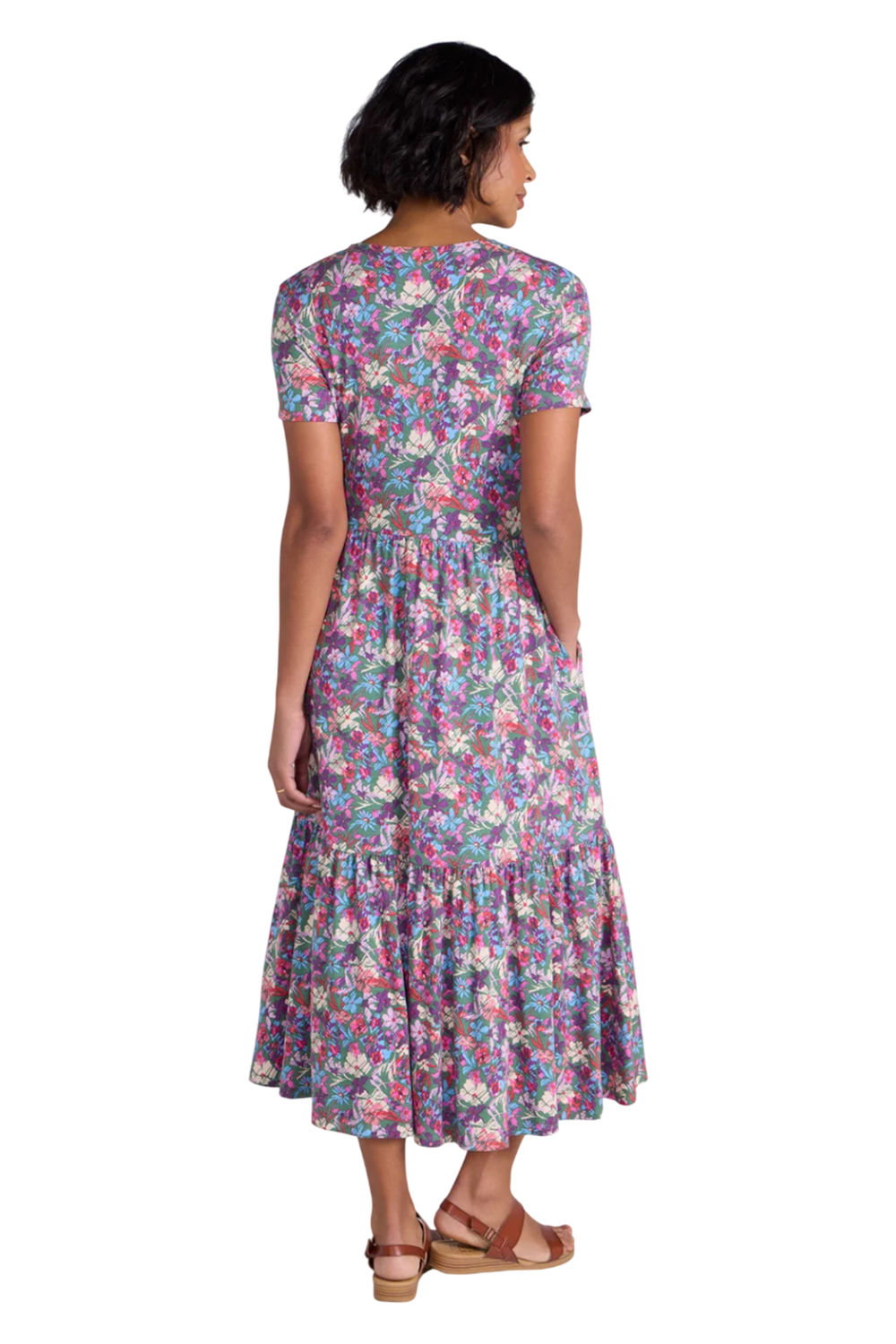 Multi Sardinia Floral UV Tiered Dress, Image 2 of 3