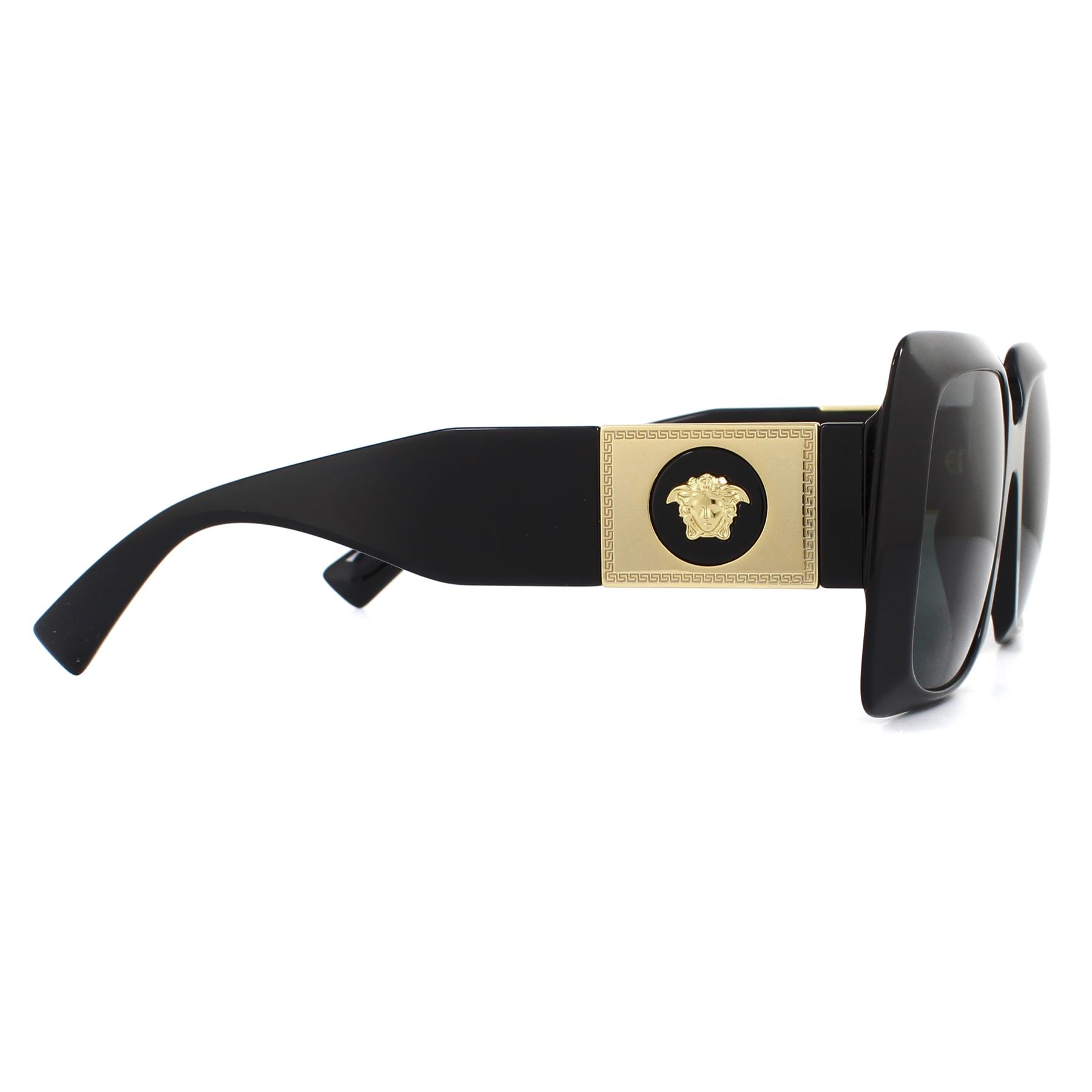 Black Versace Black Square Black Dark Grey Sunglasses, Image 4 of 6