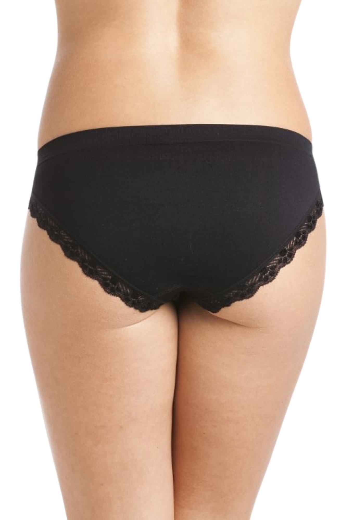 Black Camille Lingerie Black 2 Pack Seamless Soft Midi Briefs, Image 3 of 4