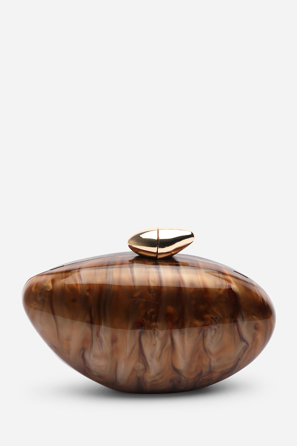 Dark Brown Where's That From Dark Brown Benna Marble Acrylic Clutch, Image 1 of 6