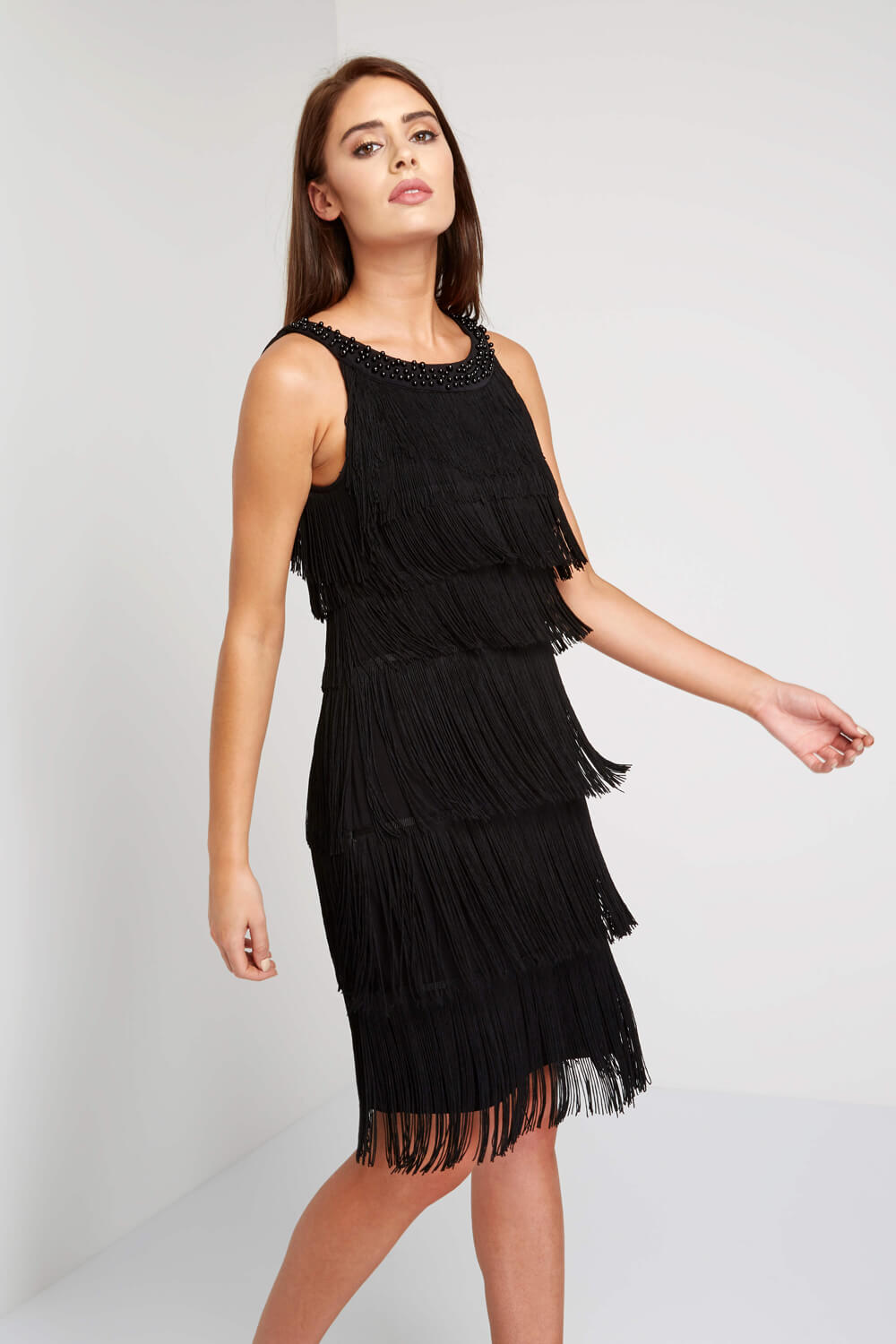 Black Tassel Embellished Flapper Dress, Image 5 of 5