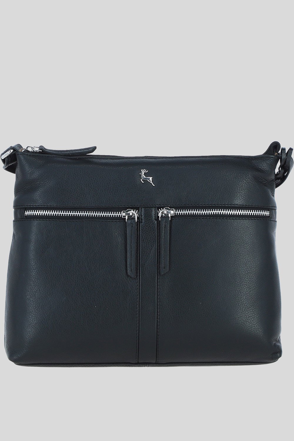 Black 'Mourne' Sleek Real Leather Shoulder Bag, Image 1 of 5