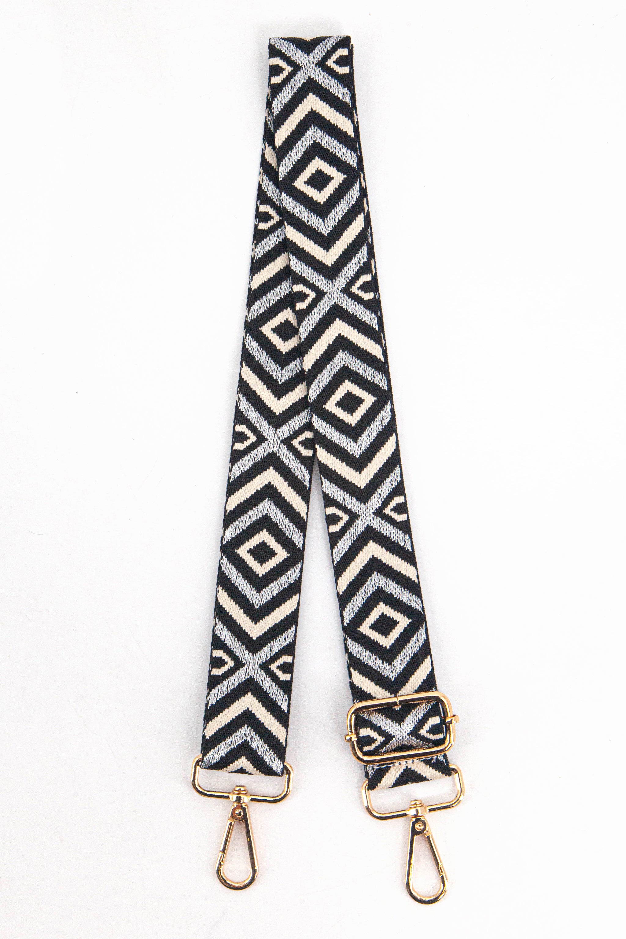 Grey Aztec Woven Bag Strap, Image 1 of 4
