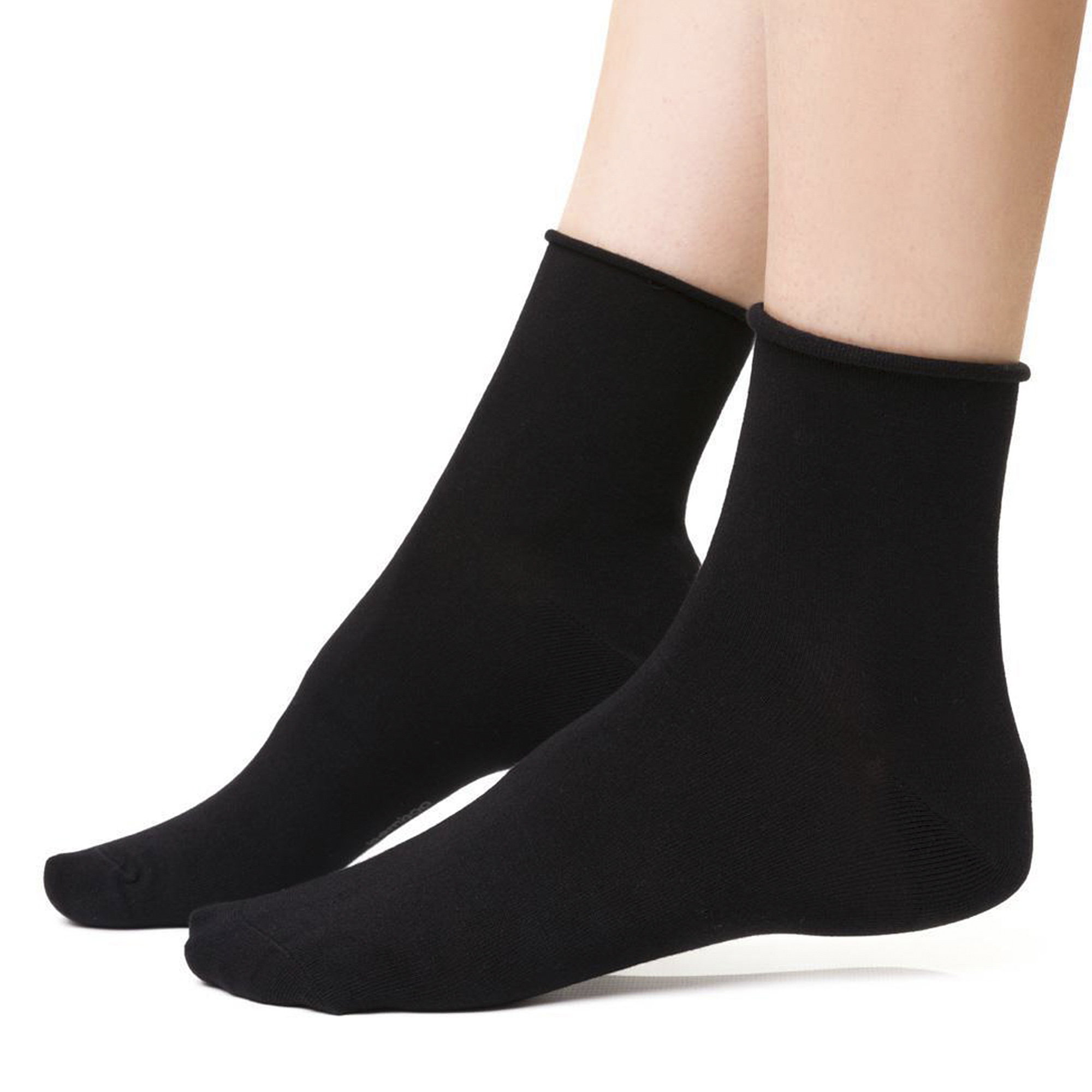 Black Bamboo Sensory Soft Seamless Socks, Image 3 of 5