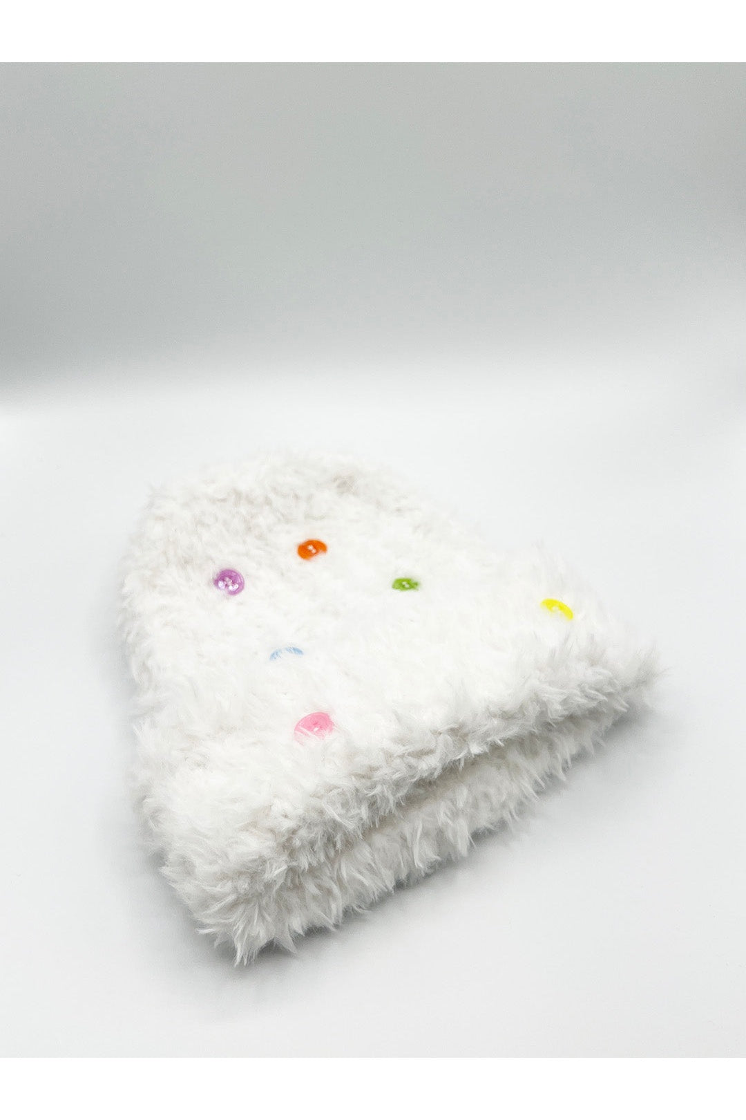 White Beanie with Multicolour Buttons, Image 4 of 4