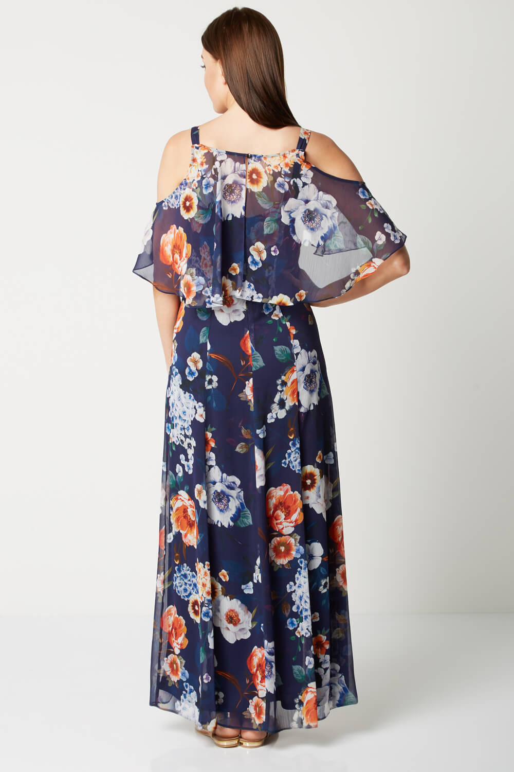 sachin and babi light blue dress List based in Rome, Italy | Chiffon Maxi Party Dress with Off-Shoulder  Floral Design