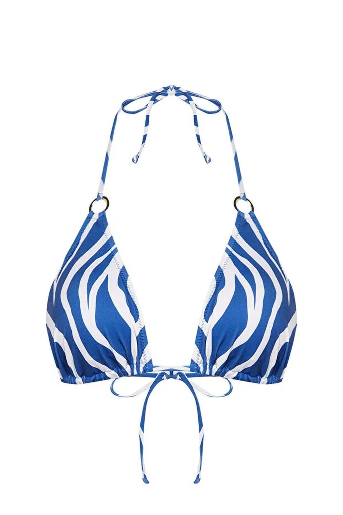 Multi WOVCOR Multi Zebra Patterned Bikini Top with Ring Detail, Image 3 of 5