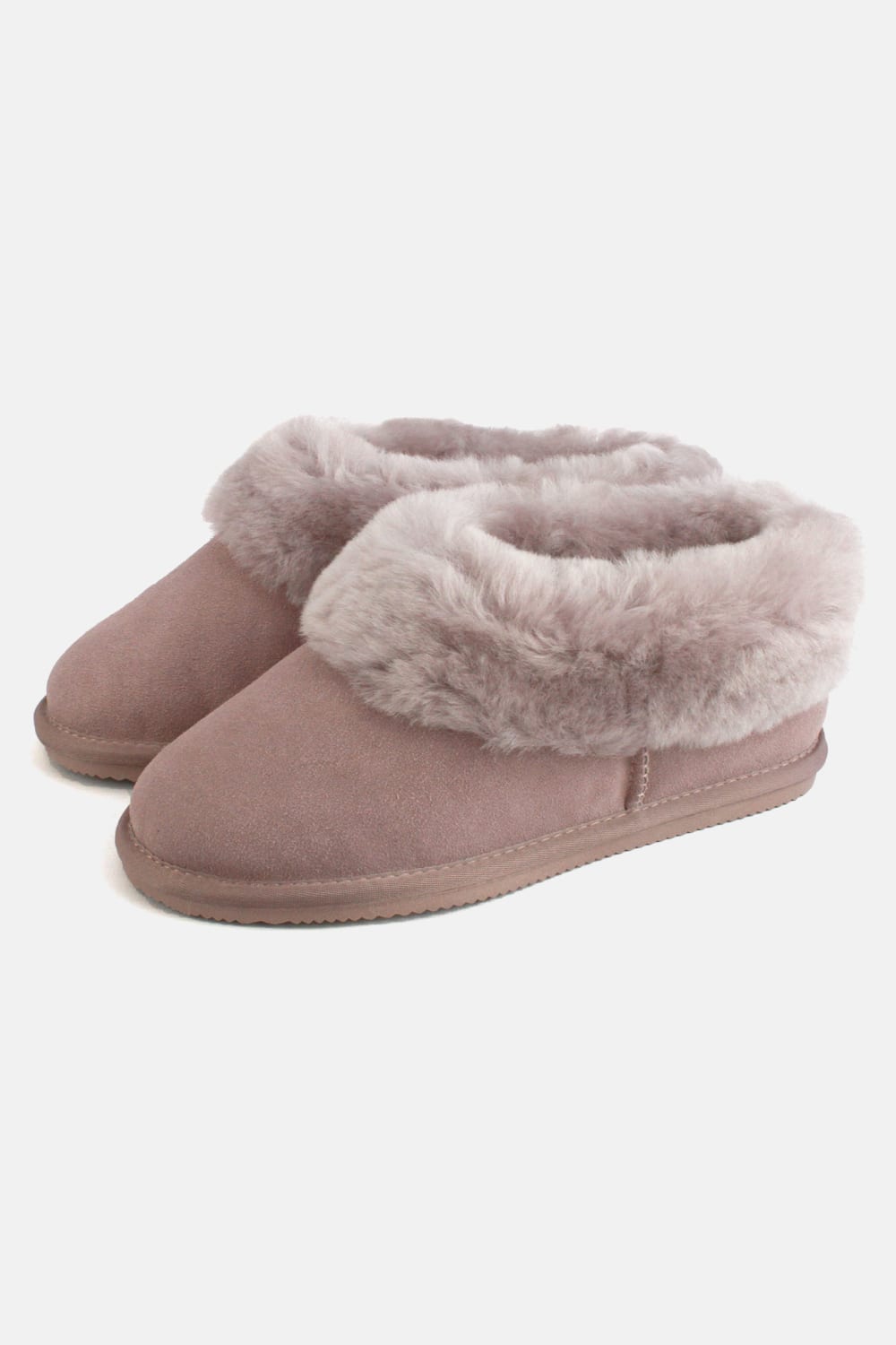 Mauve British Boxers Mauve "Heather Mushroom" Sheepskin and Suede Slipper Boots, Image 2 of 2
