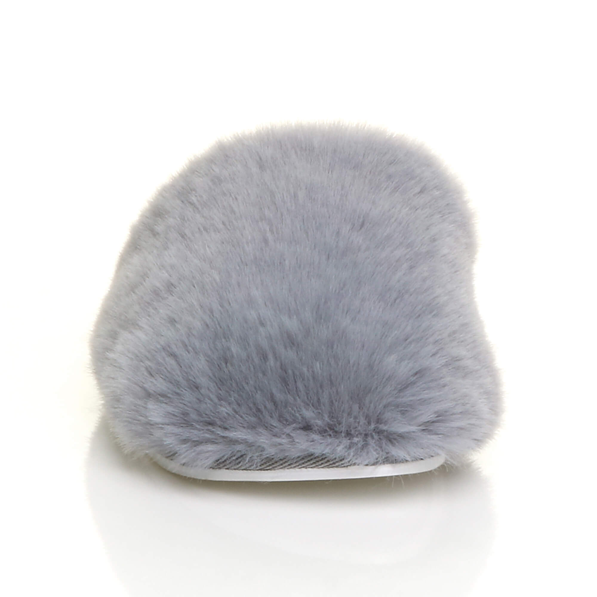 Grey AJVANI Grey Fluffy Mule Slippers, Image 5 of 5