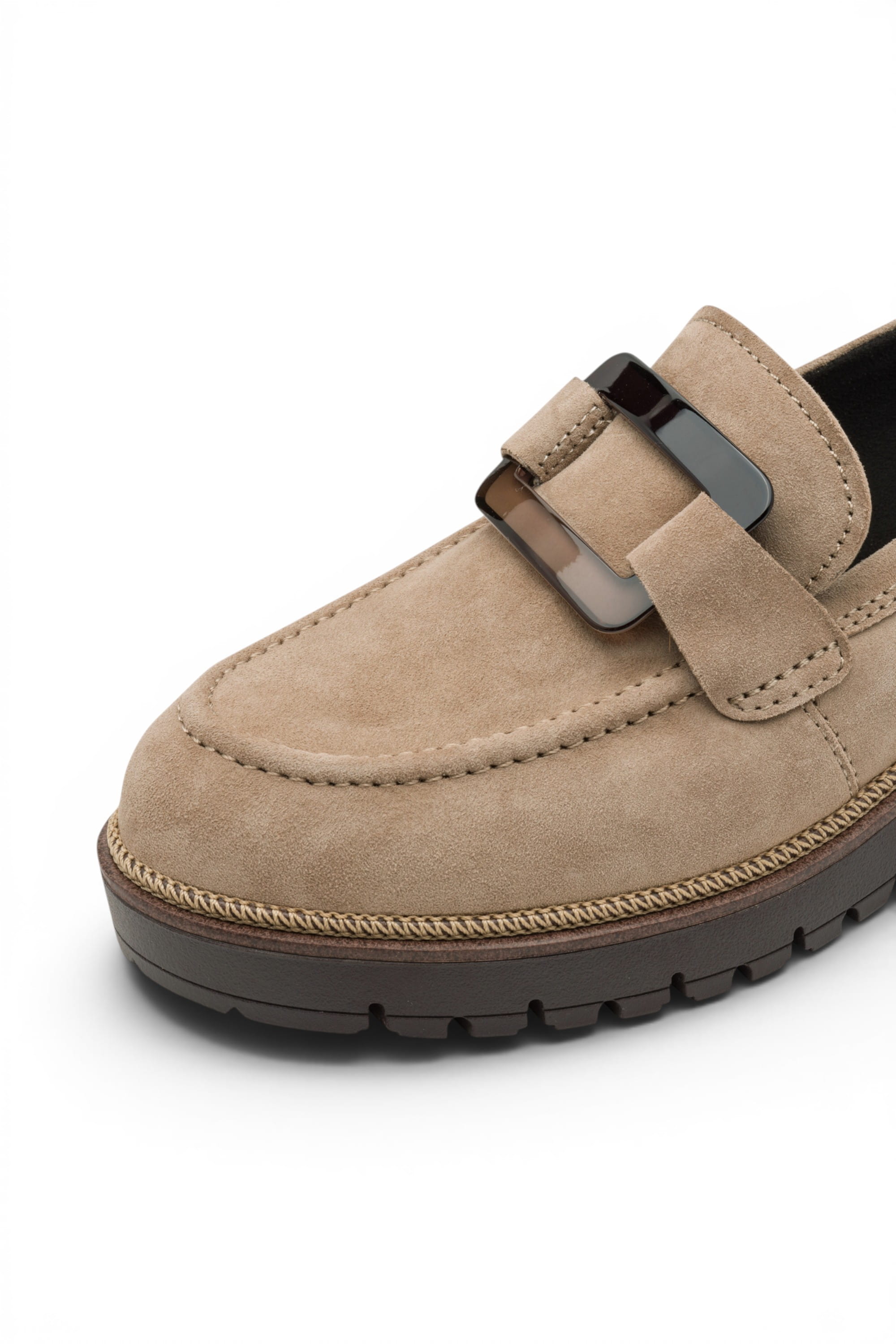 Beige Suede Leather Loafer Casual Shoes, Image 5 of 8