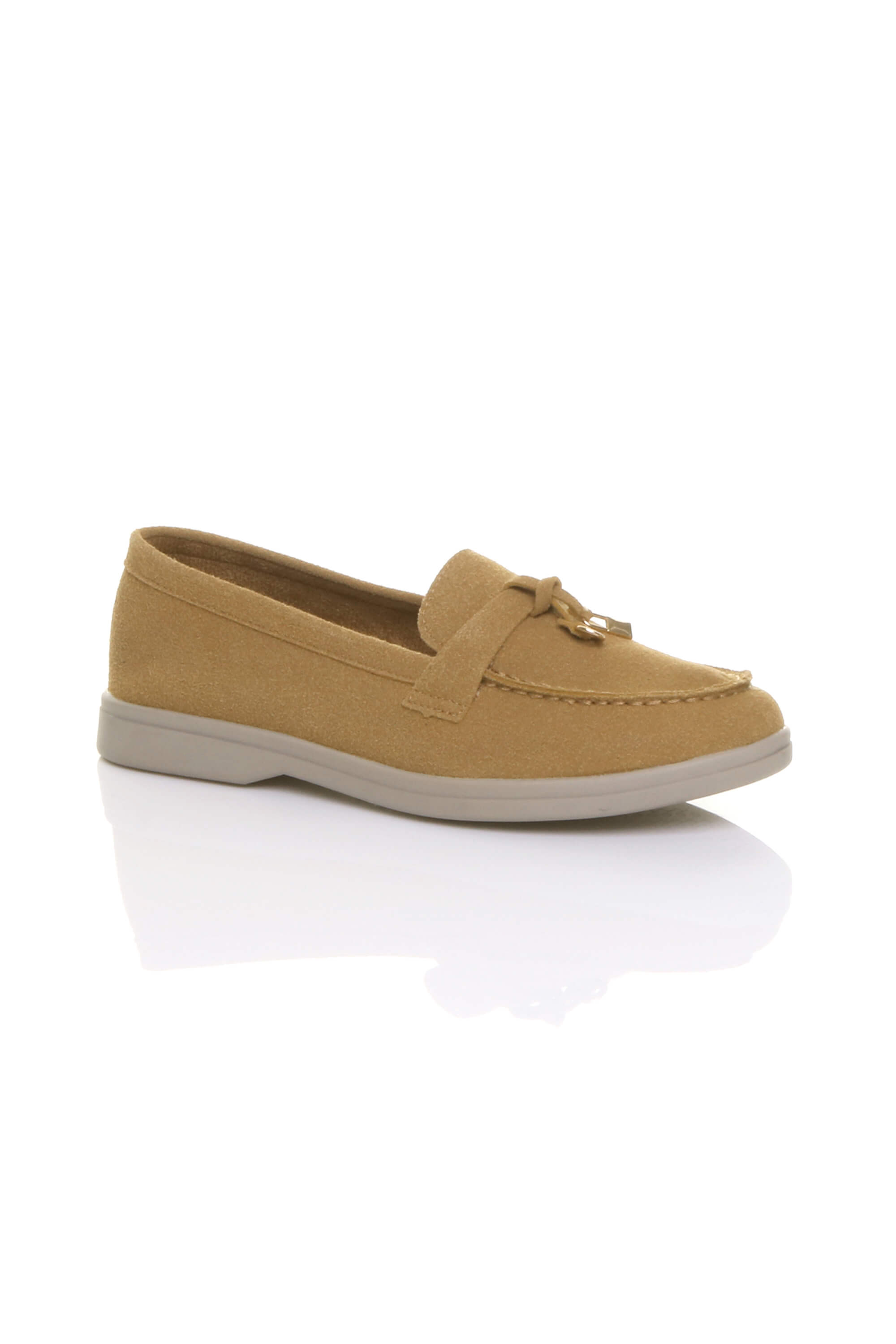 Camel AJVANI Camel Flat Slip On Smart Loafers, Image 1 of 4