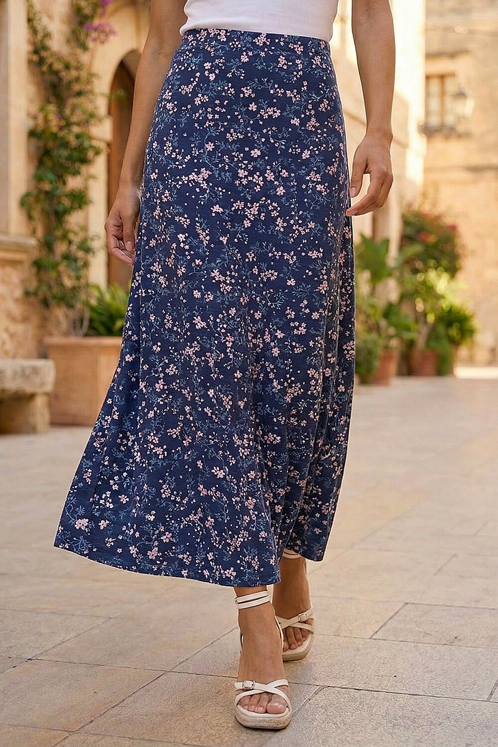 Jupe Midi White Stuff Femme - Violette - Taille 12 - 100% Coton - Coupe A-Line
