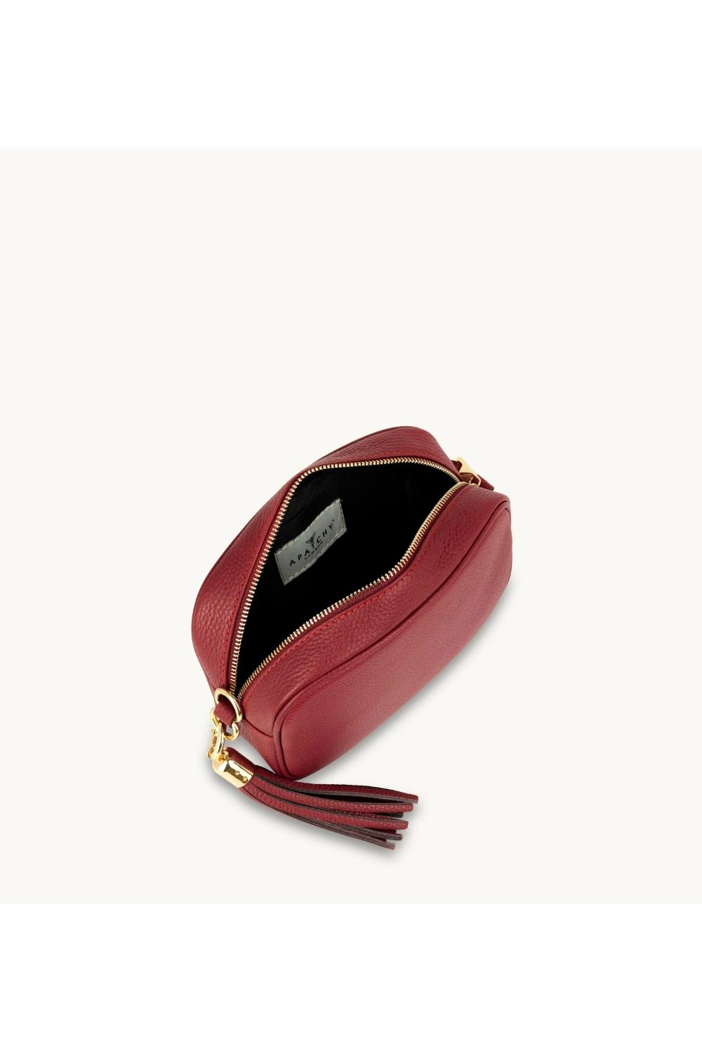 Red The Tassel Red Leather Crossbody Bag, Image 4 of 5