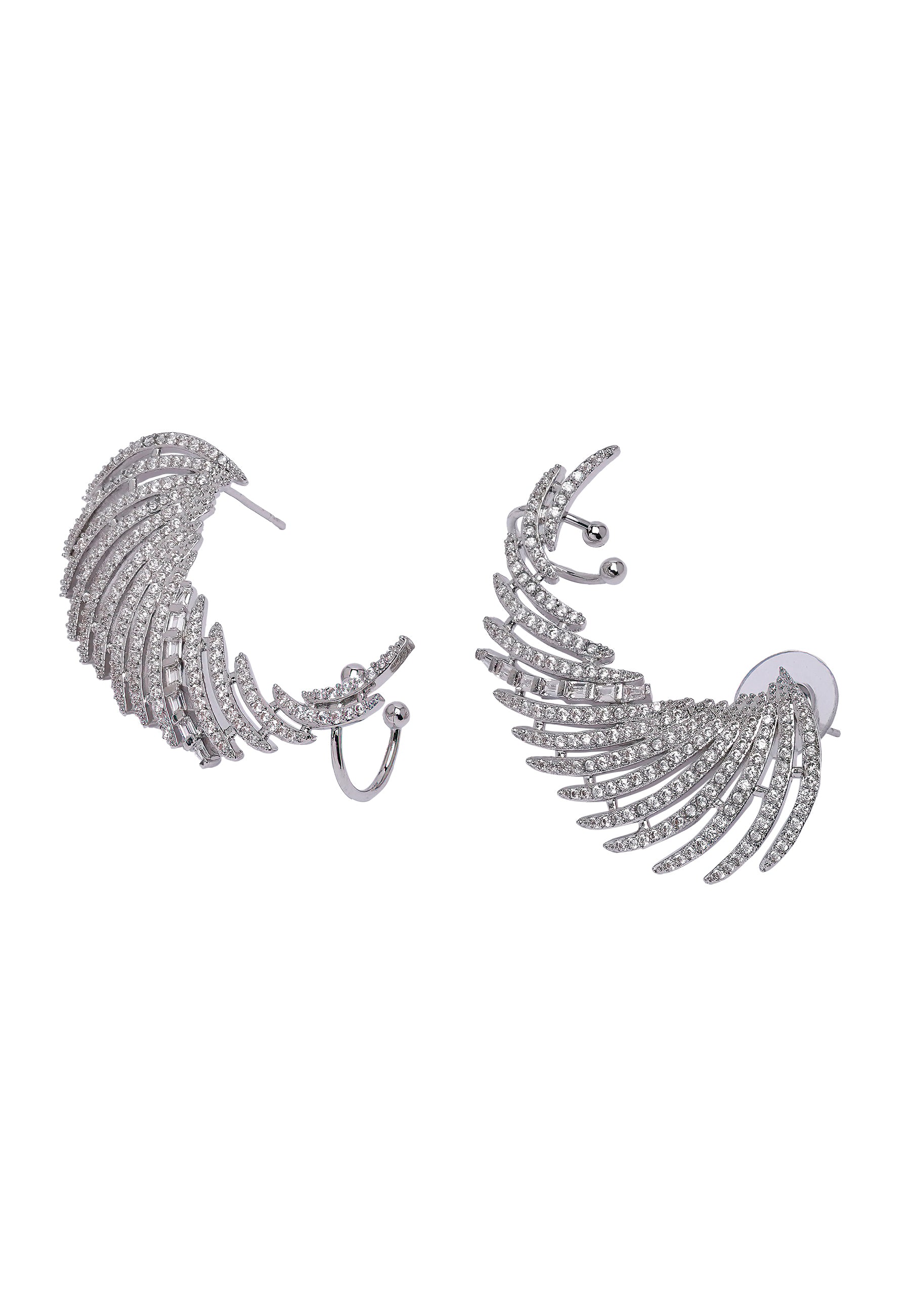 Silver Diva Wings Ear-Cuffs, Image 3 of 5
