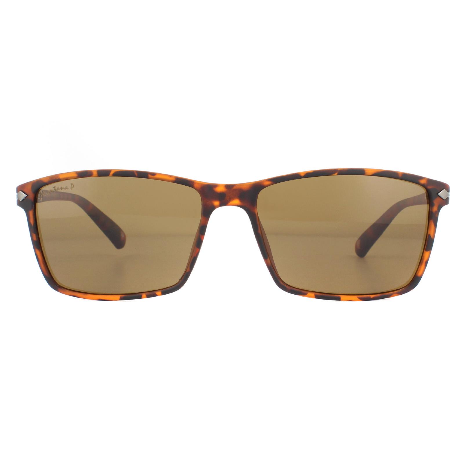 Brown Montana Brown Rectangle Brown Turtle Rubbertouch Brown Polarized Sunglasses, Image 1 of 4