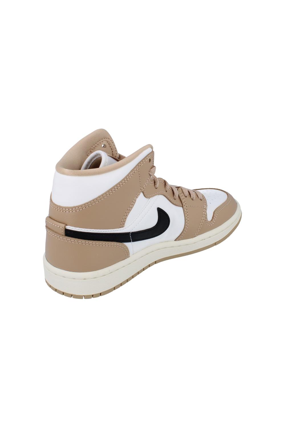 White Air Jordan 1 Mid Trainers, Image 4 of 6