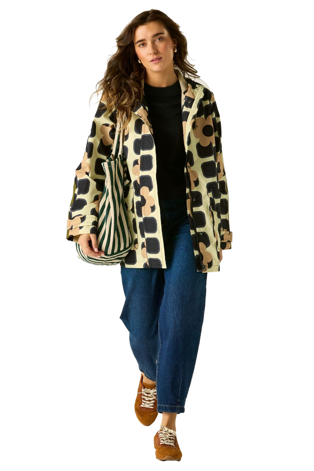 Multi Orla Kiely Square Flower Mid Jacket, Image 6 of 6