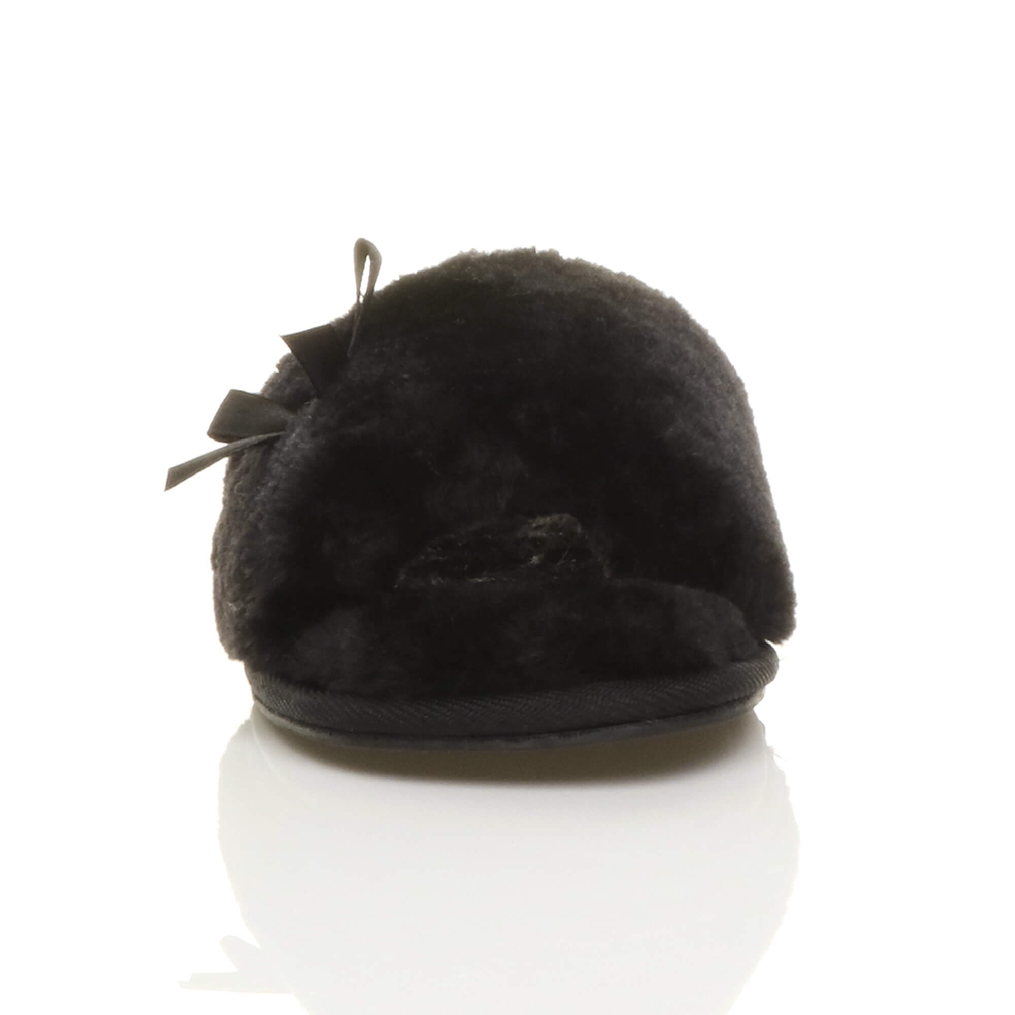 Black AJVANI Black Peep Toe Sandals Slippers, Image 6 of 6