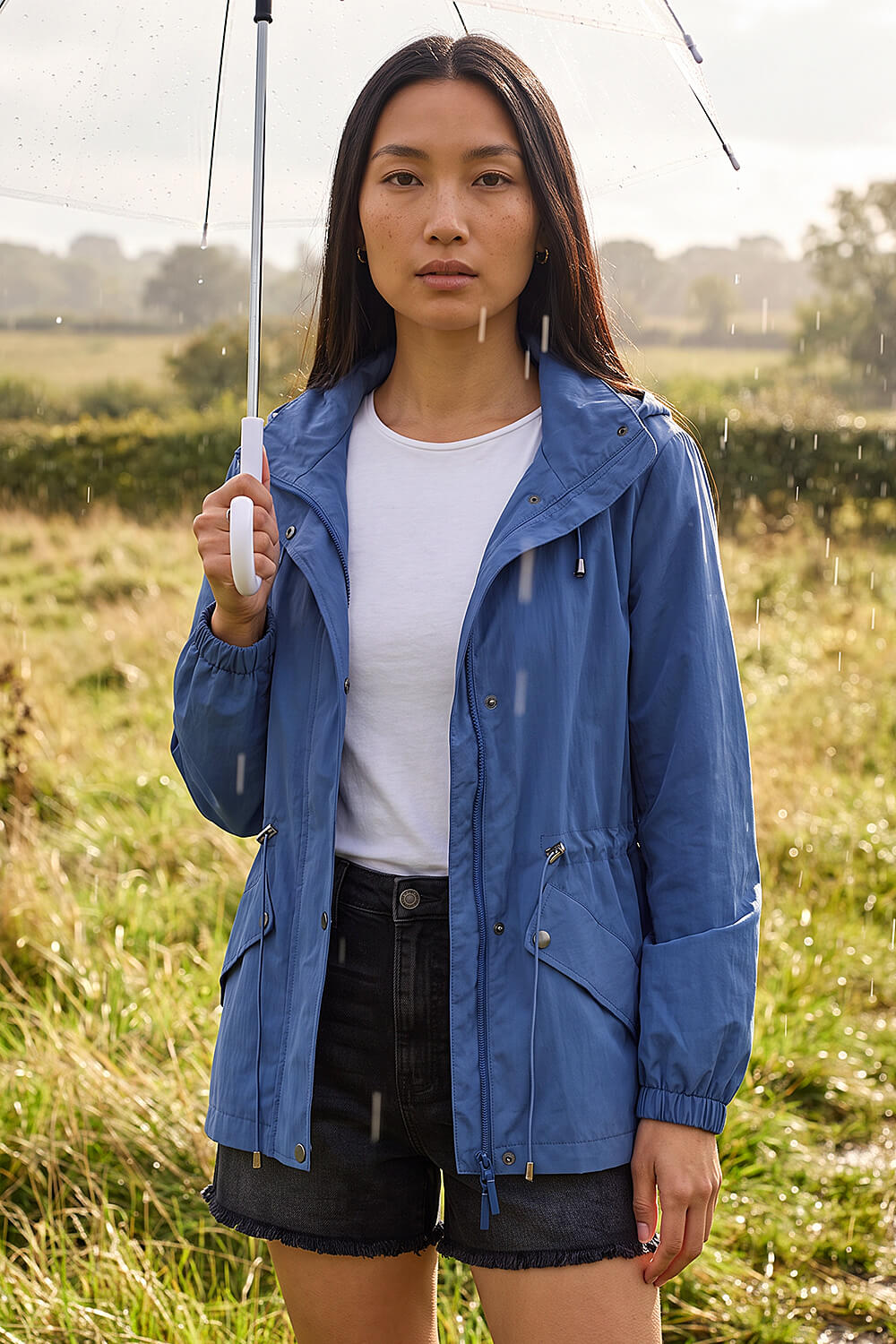 Roman Women's Blue Lightweight Shower Jacket Size 10