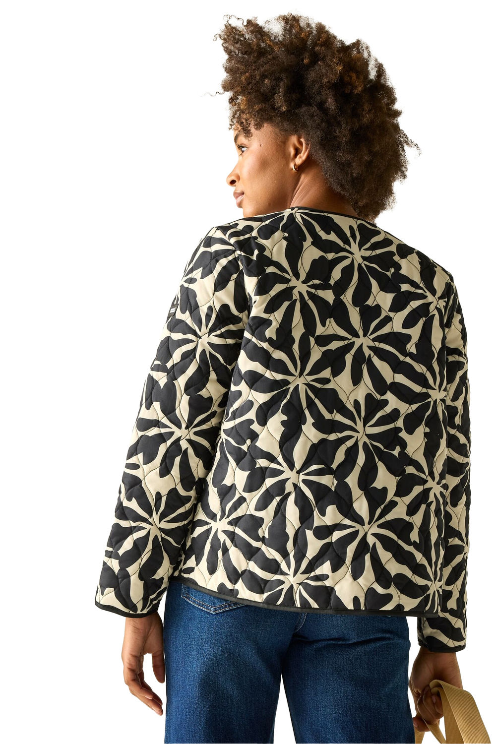 Beige Mira Abstract Floral Padded Jacket, Image 5 of 5
