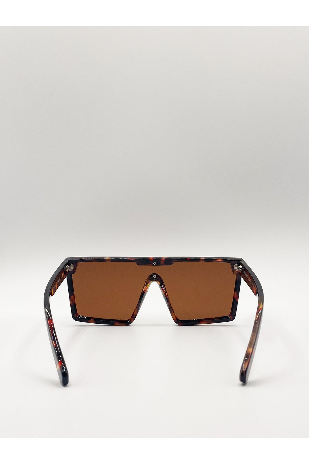 Brown Oversized Flat Top Square Frame Sunglasses, Image 5 of 5