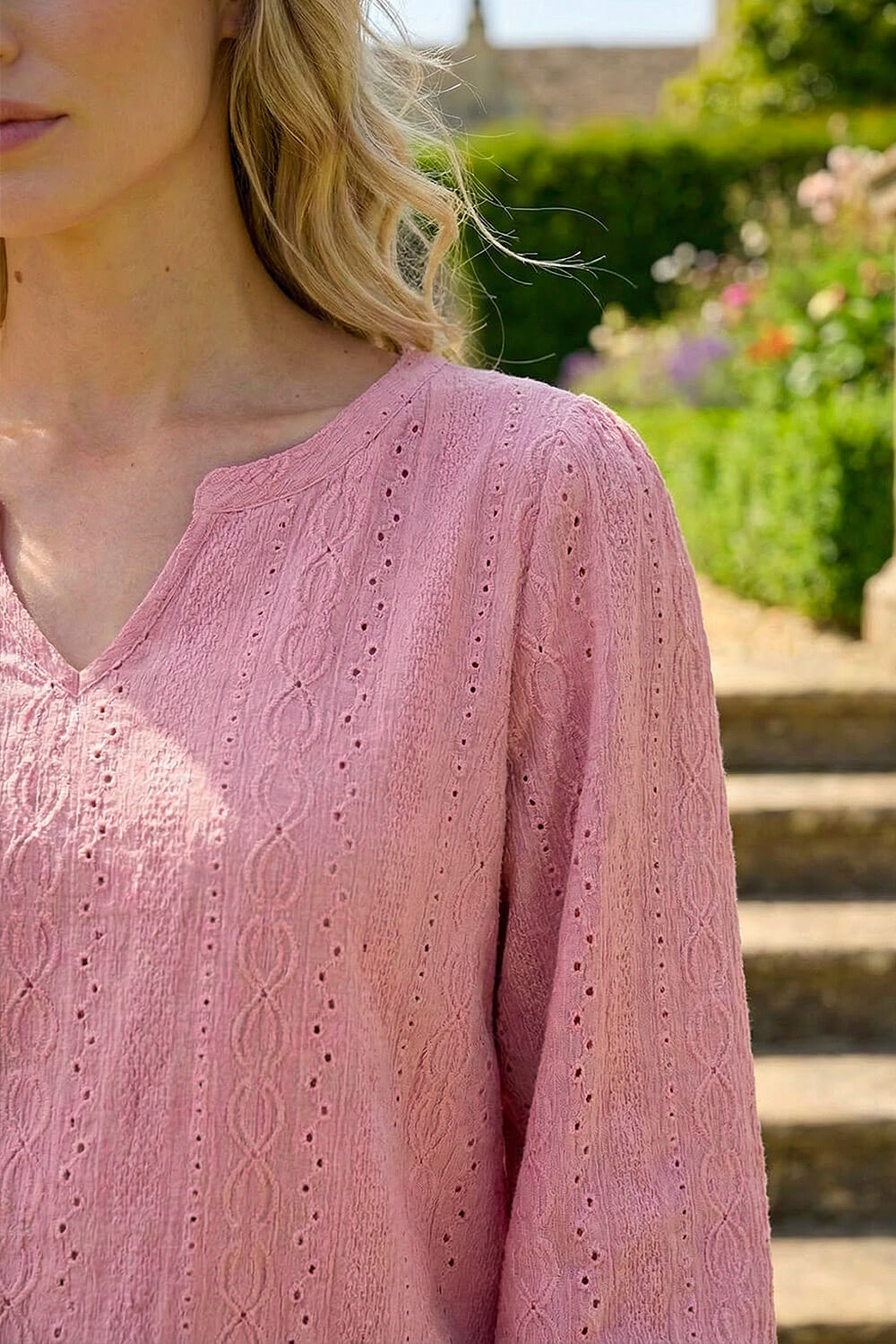 Rose Broderie Detail Tunic Top, Image 5 of 4