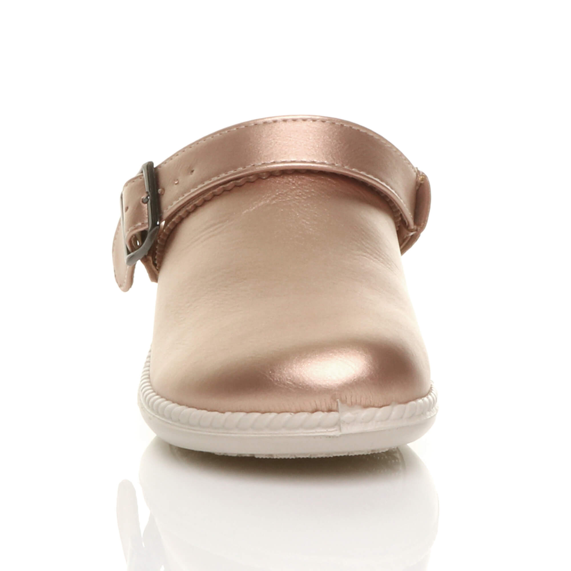 Rose Gold AJVANI Rose Gold Low Wedge Slingback Clogs Mules, Image 6 of 6