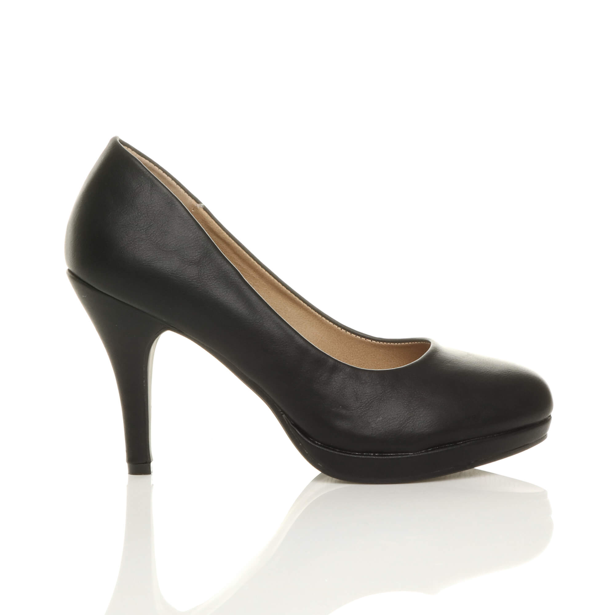 Black AJVANI Black High Heel Court Shoes, Image 2 of 6