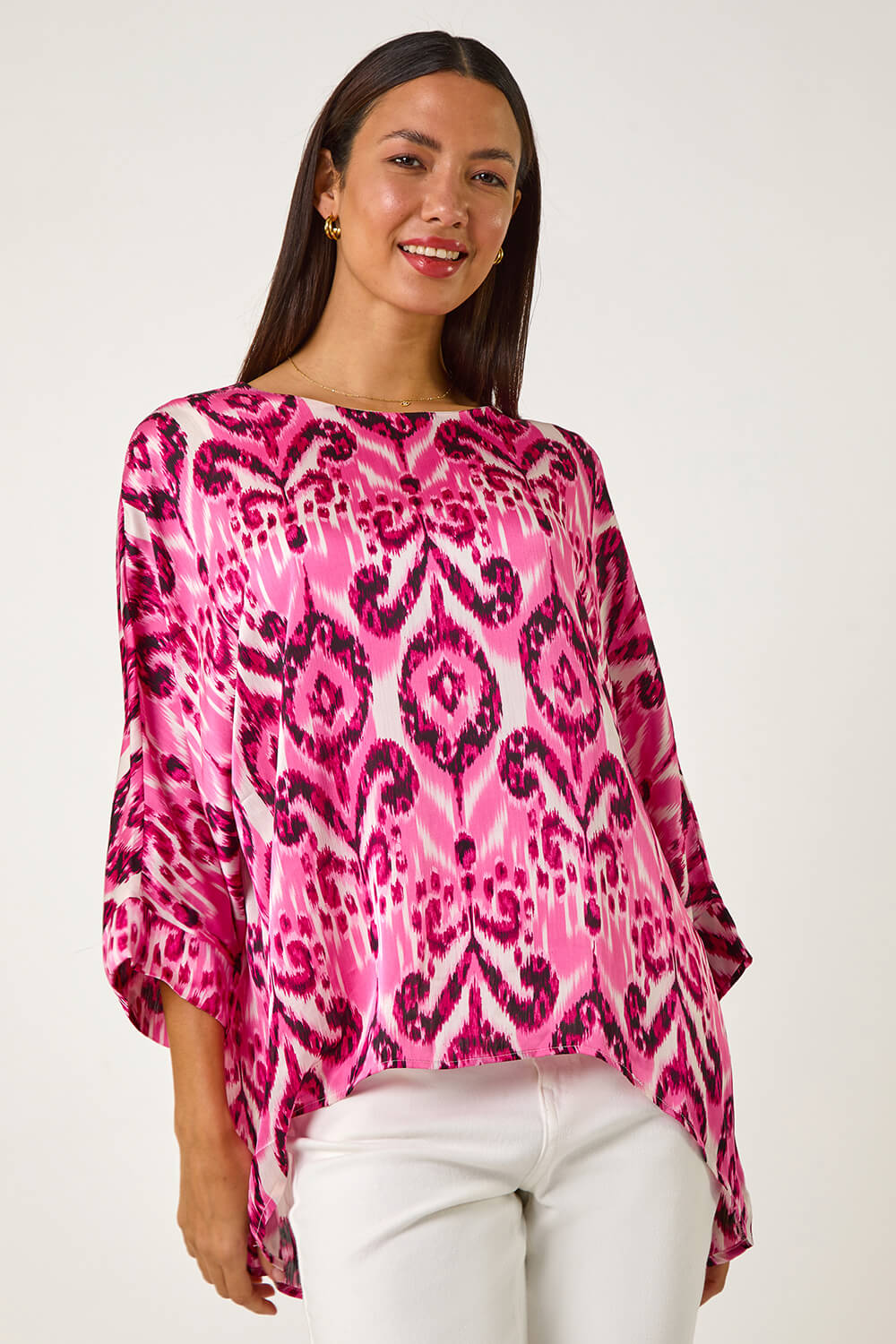 BLUE IKAT TUNIC OVERSIZED TOP