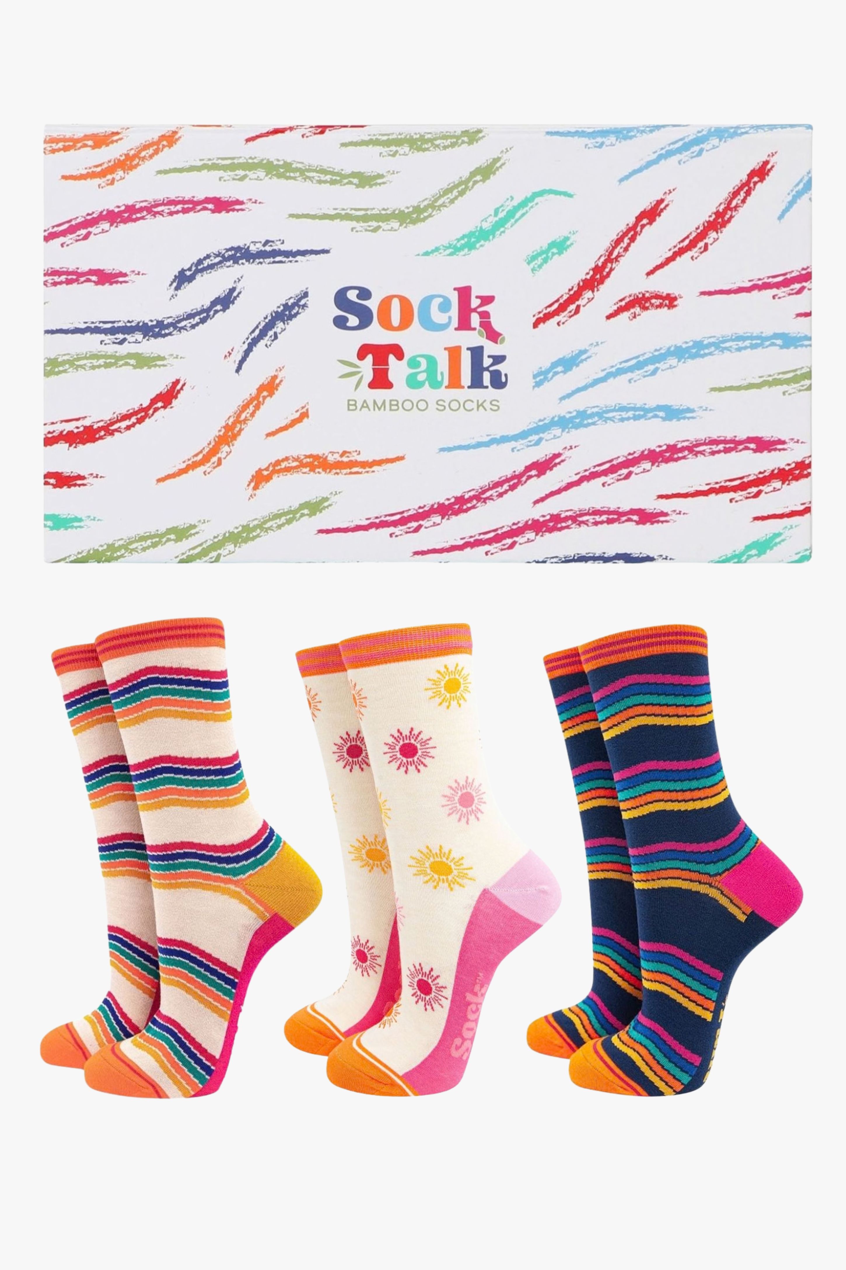 Multi Bamboo Socks Gift Set - Rainbows & Sunshine