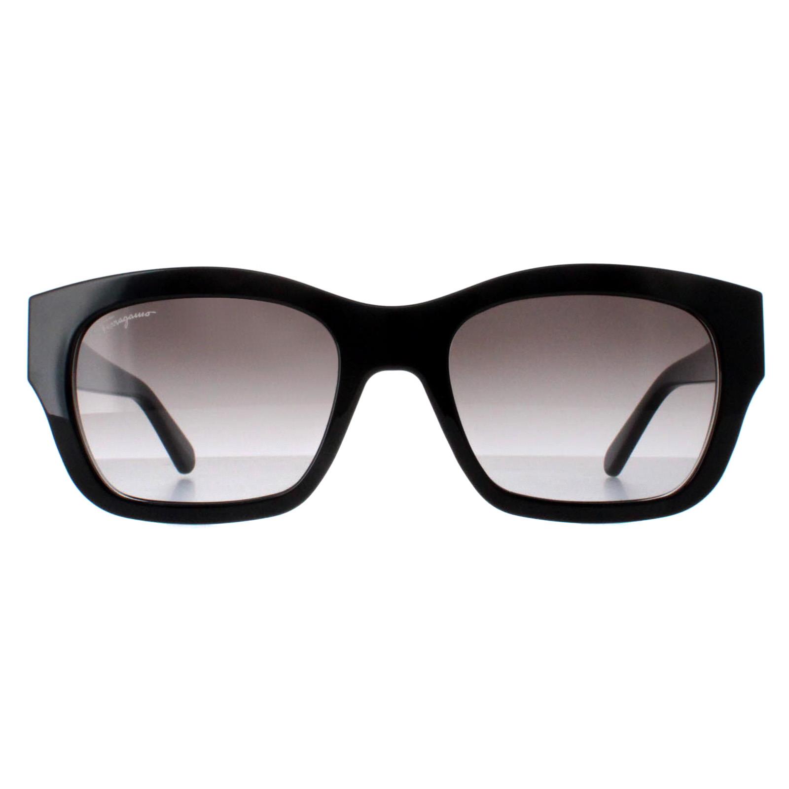 Black Salvatore Ferragamo Black Rectangle Black Grey Gradient SF1012S, Image 1 of 4