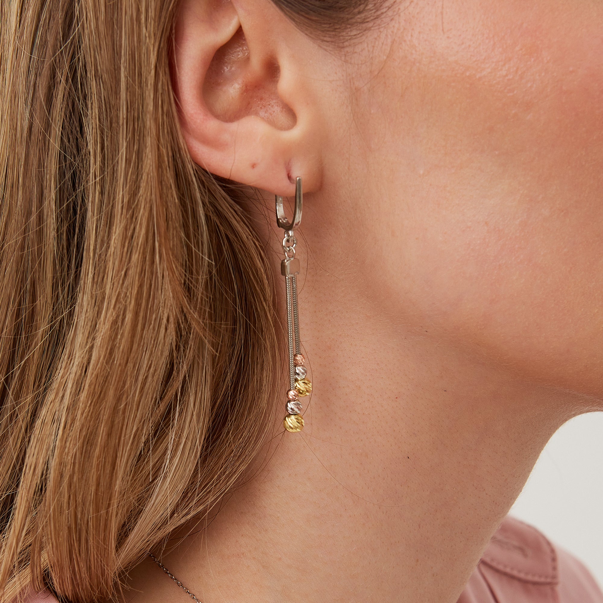 Silver Dorissa Sterling Silver Drop Earring Multicolor Beads, Image 5 of 5