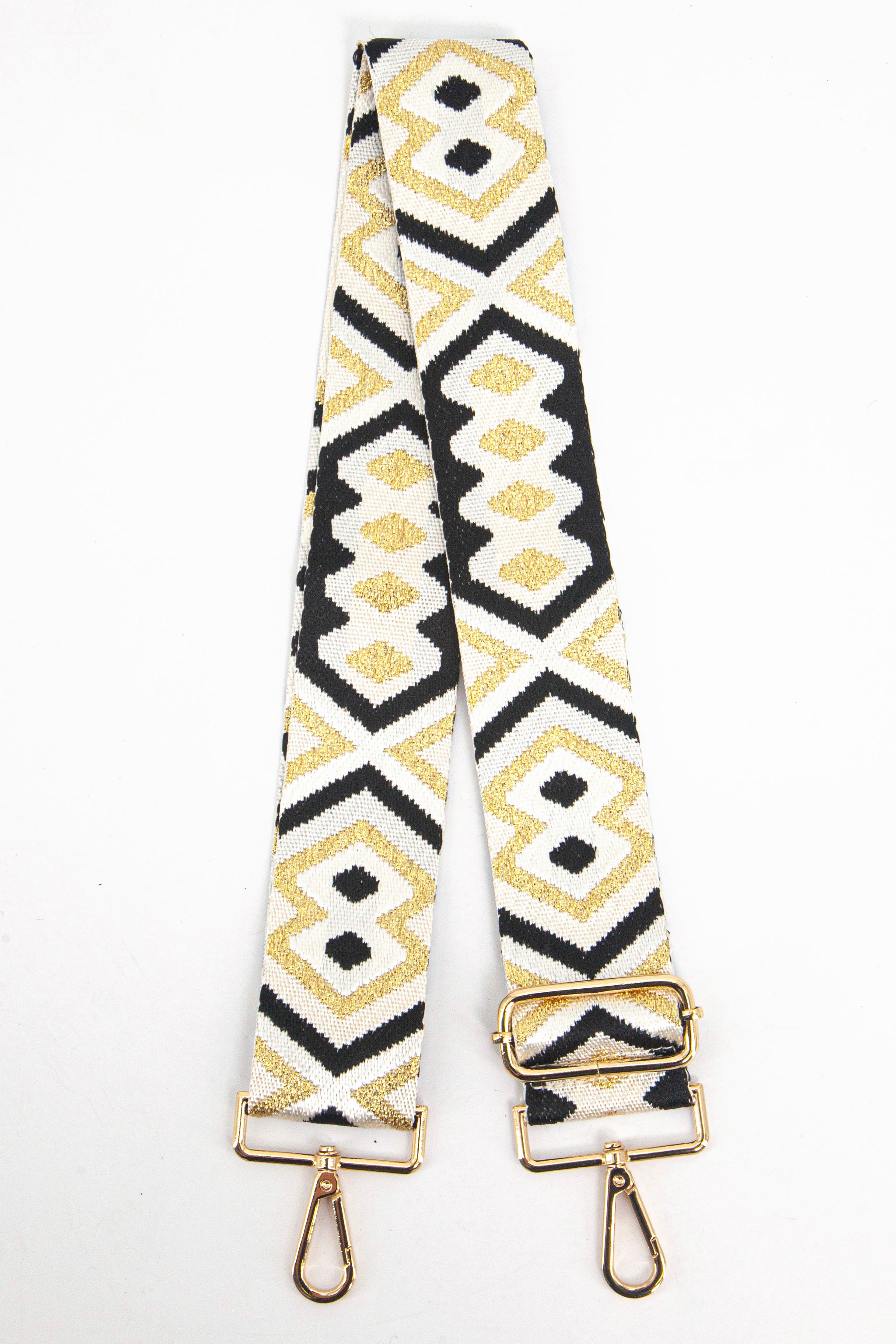Gold Sarta Gold Metallic Aztec Woven Bag Strap, Image 1 of 4