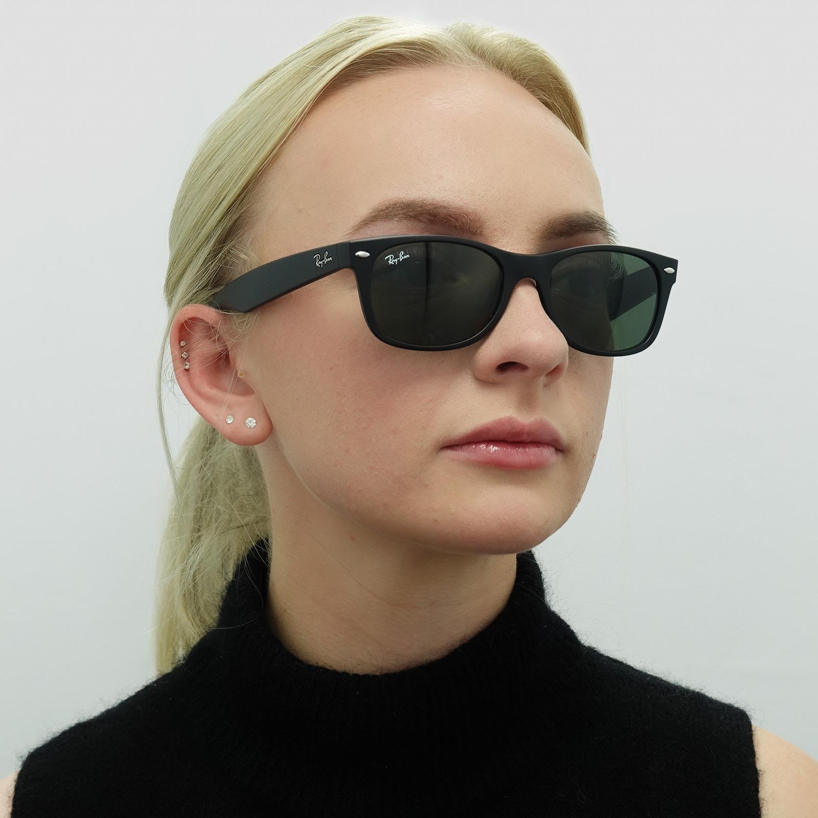Black Ray-Ban Black Rectangle Black Rubber Green Sunglasses, Image 6 of 6