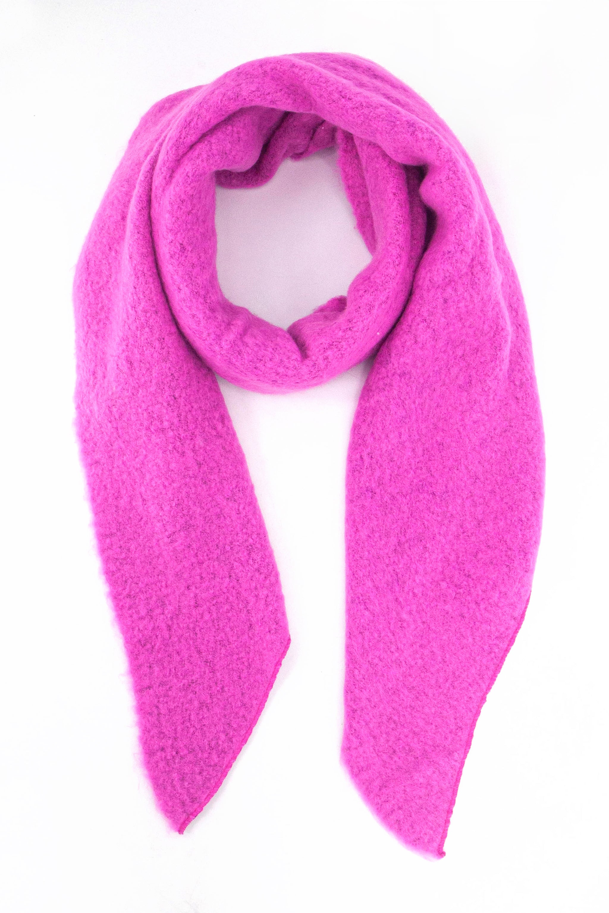 Pink Plain Heavyweight Asymmetric Winter Scarf, Image 1 of 3