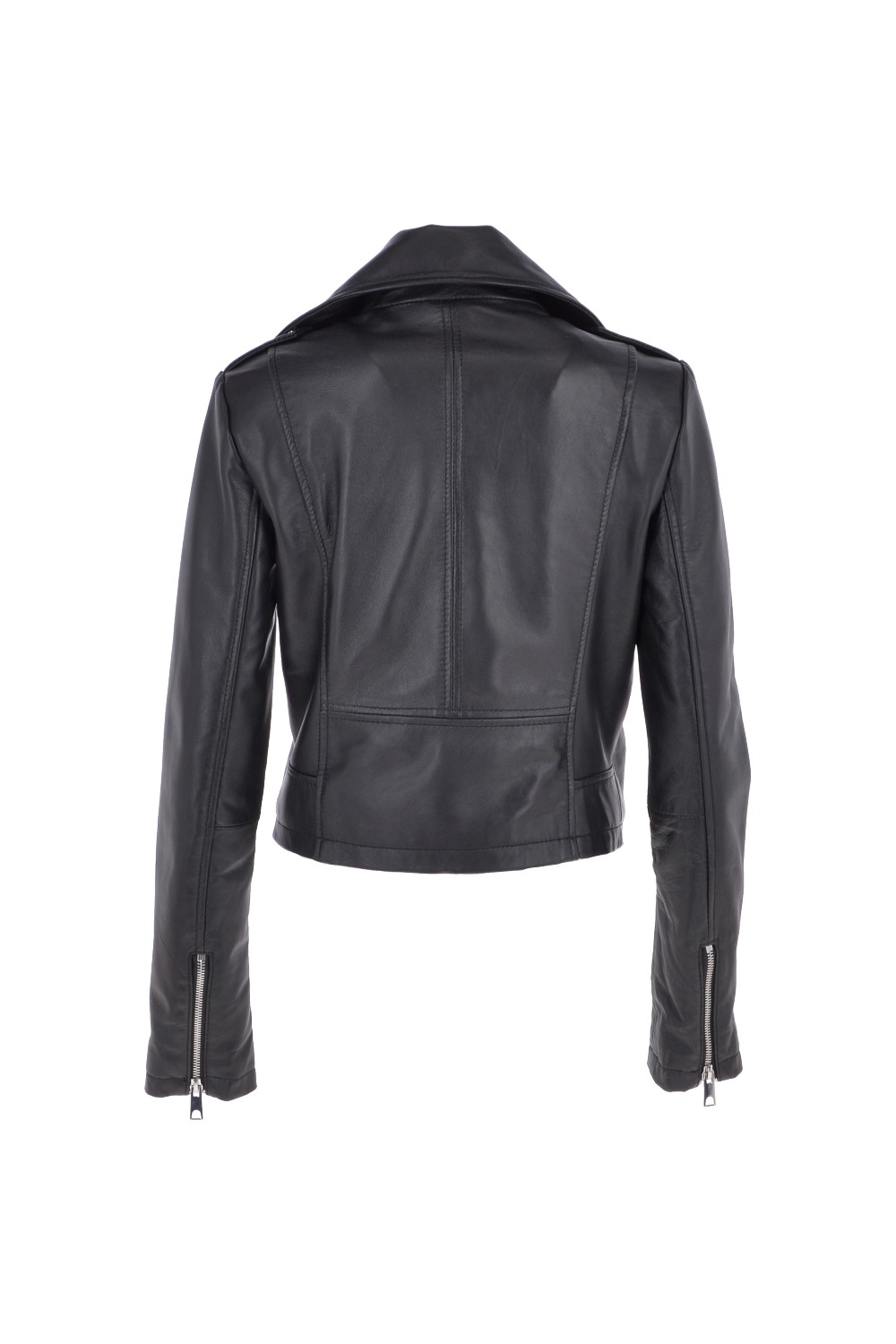 Black Ashwood Leather Black 'Brooklyn' Short Leather Biker Jacket, Image 4 of 5