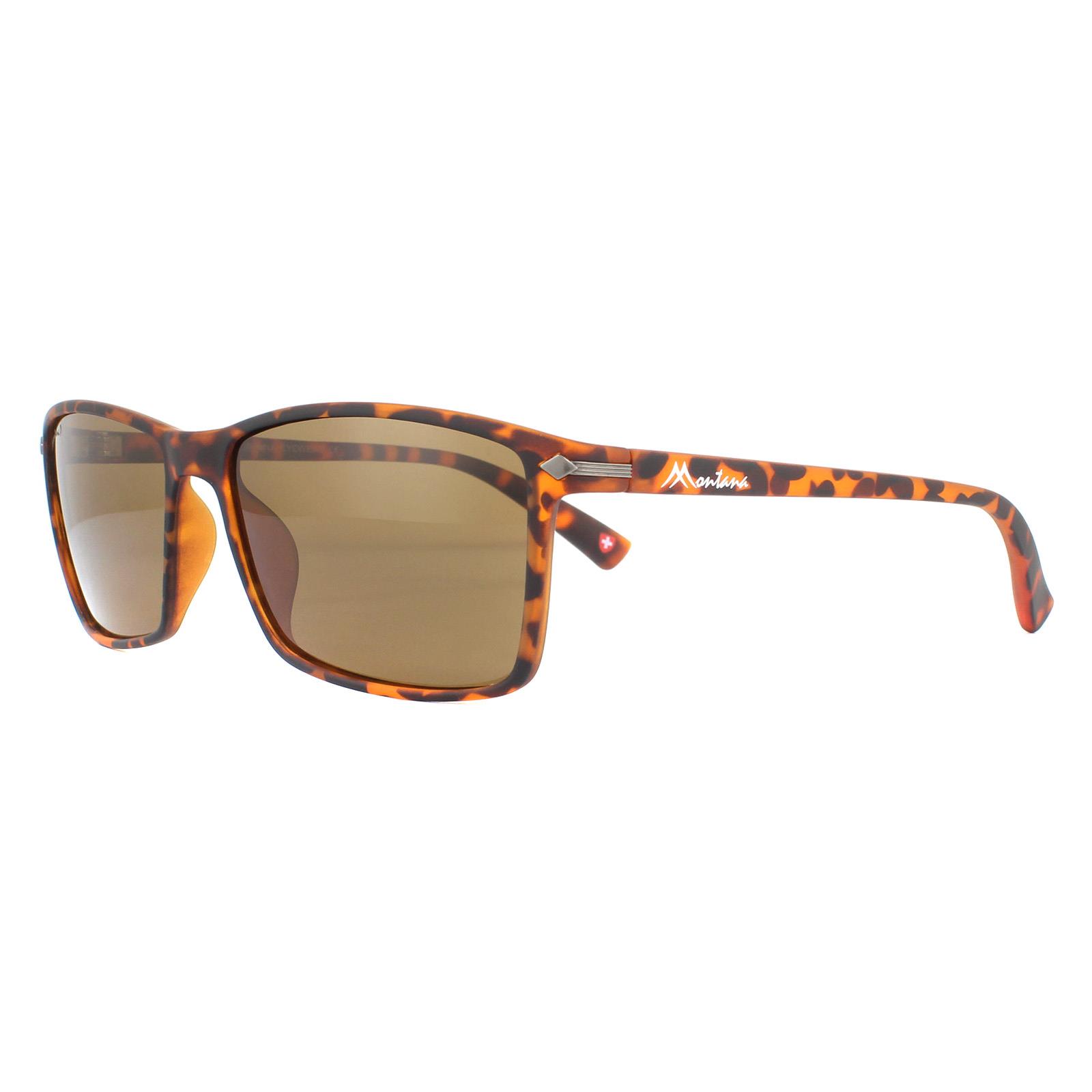 Brown Montana Brown Rectangle Brown Turtle Rubbertouch Brown Polarized Sunglasses, Image 2 of 4