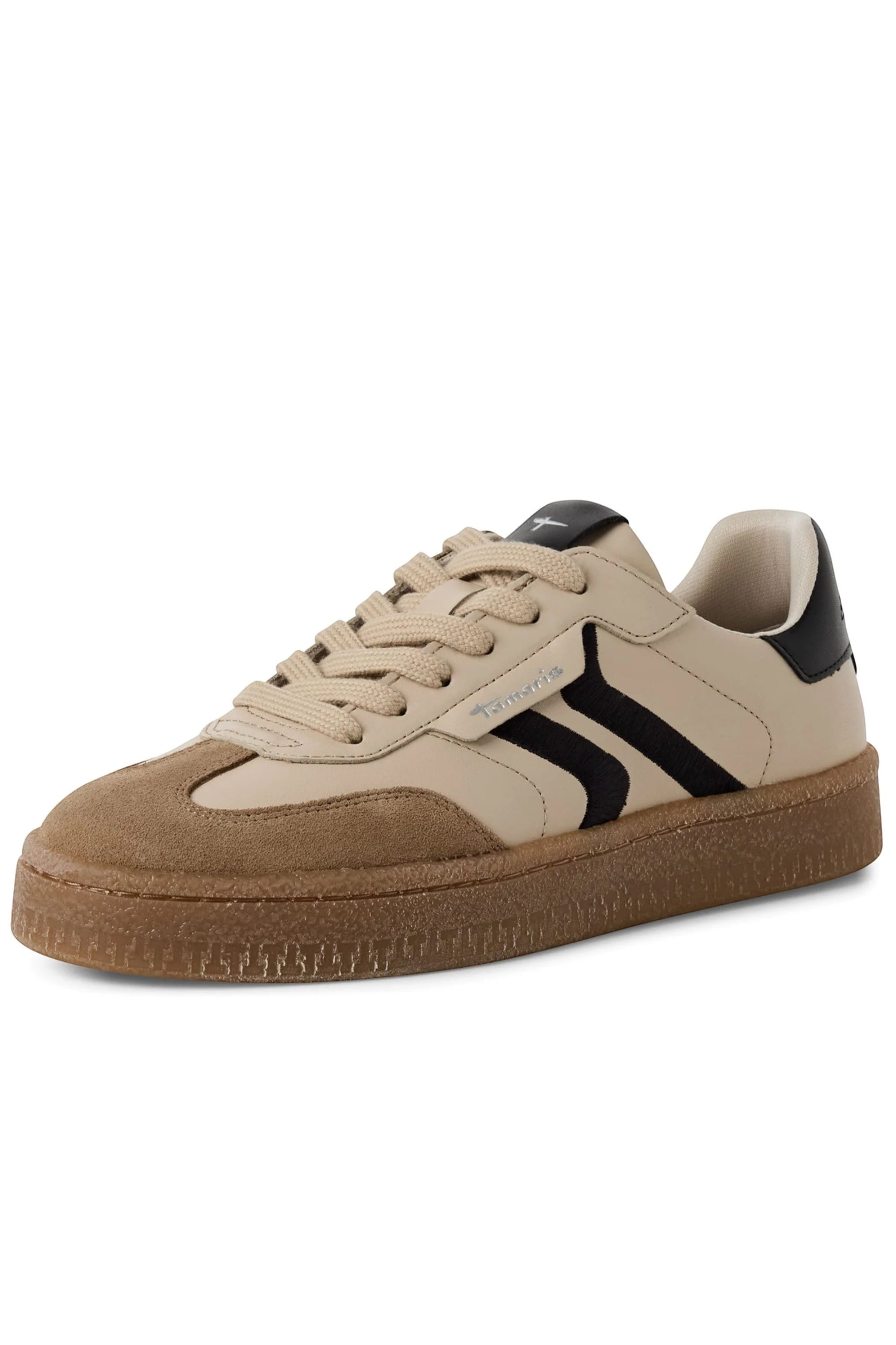 Beige Tamaris Beige Tamaris Womens Beige Brown Suede Sneaker, Image 3 of 7