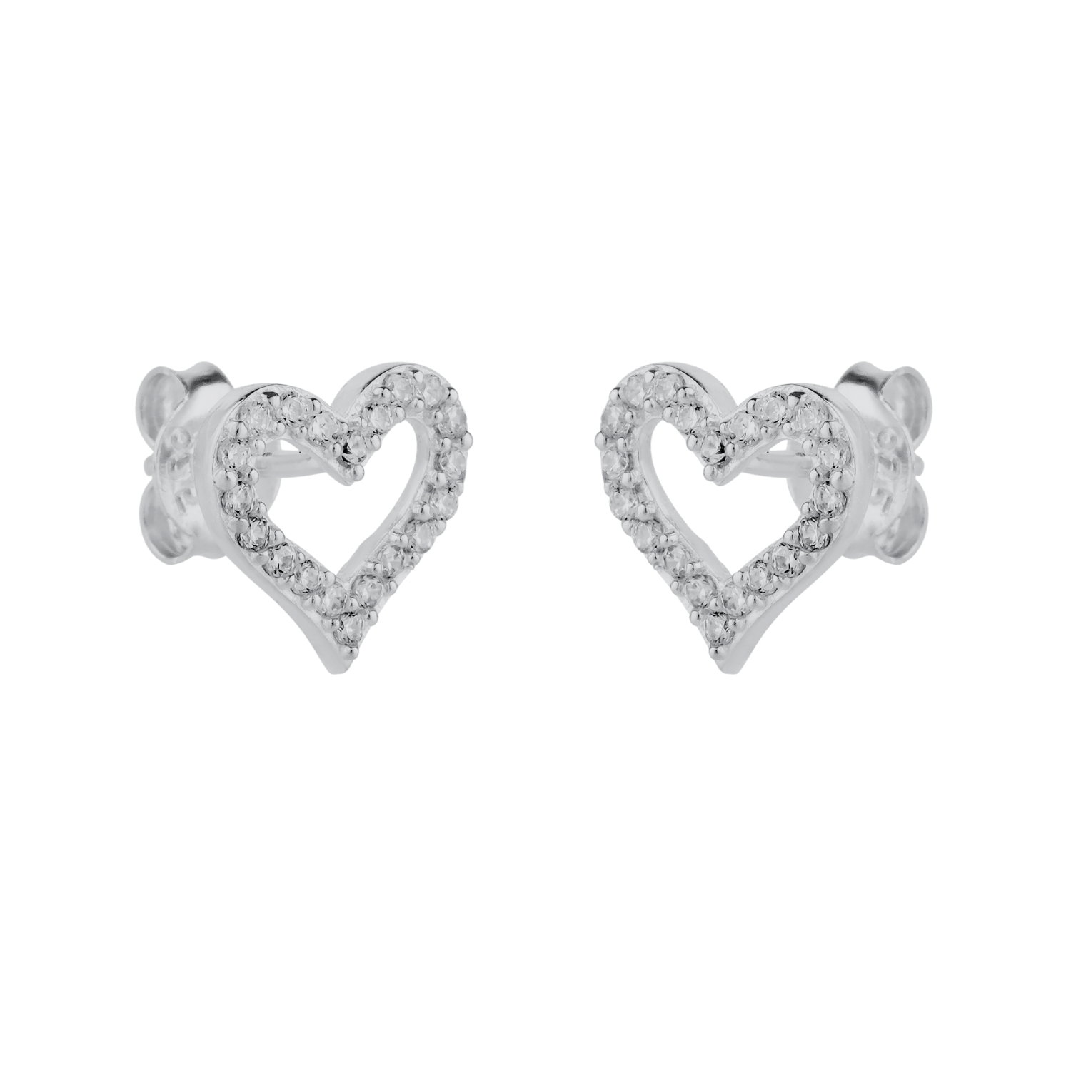 Silver Spero Silver Heart Sterling Silver Stud Earrings, Image 1 of 1