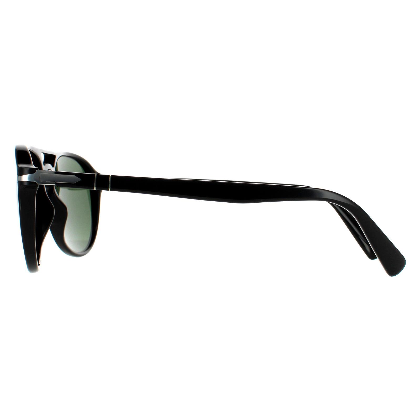 Black Persol Black Aviator Black Green Sunglasses, Image 3 of 4