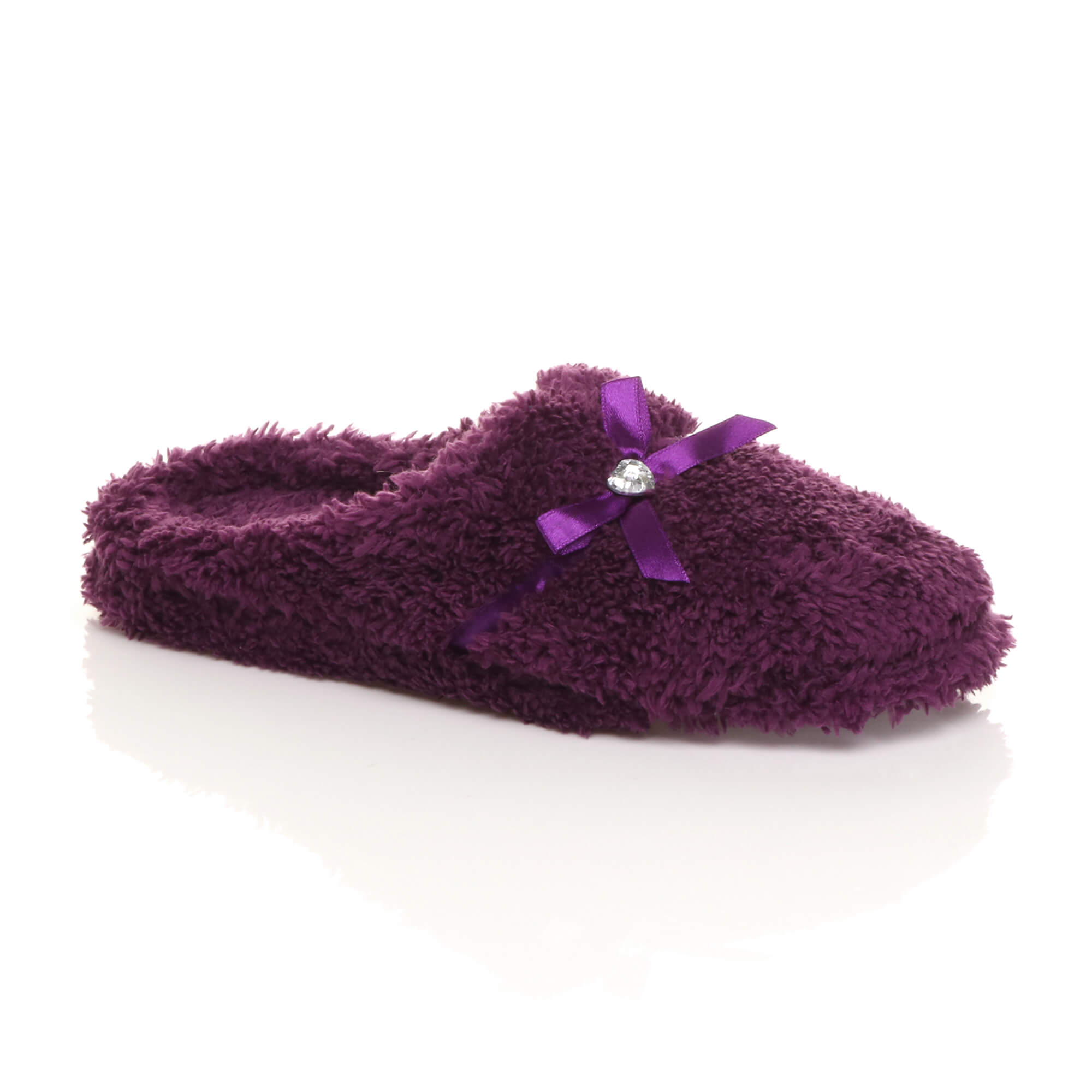 Purple Fleece Mules Slippers