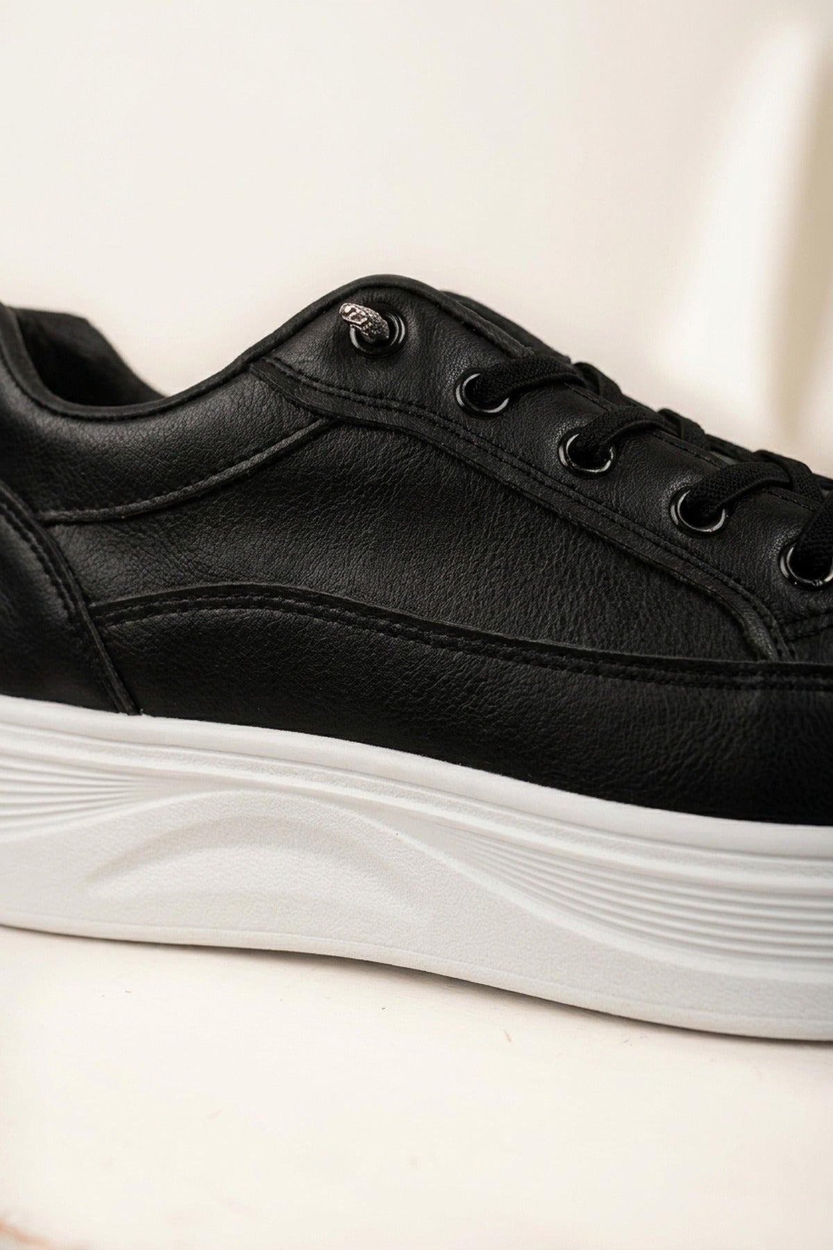 Black Constance Chunky Sole Lace Up Trainers, Image 3 of 5