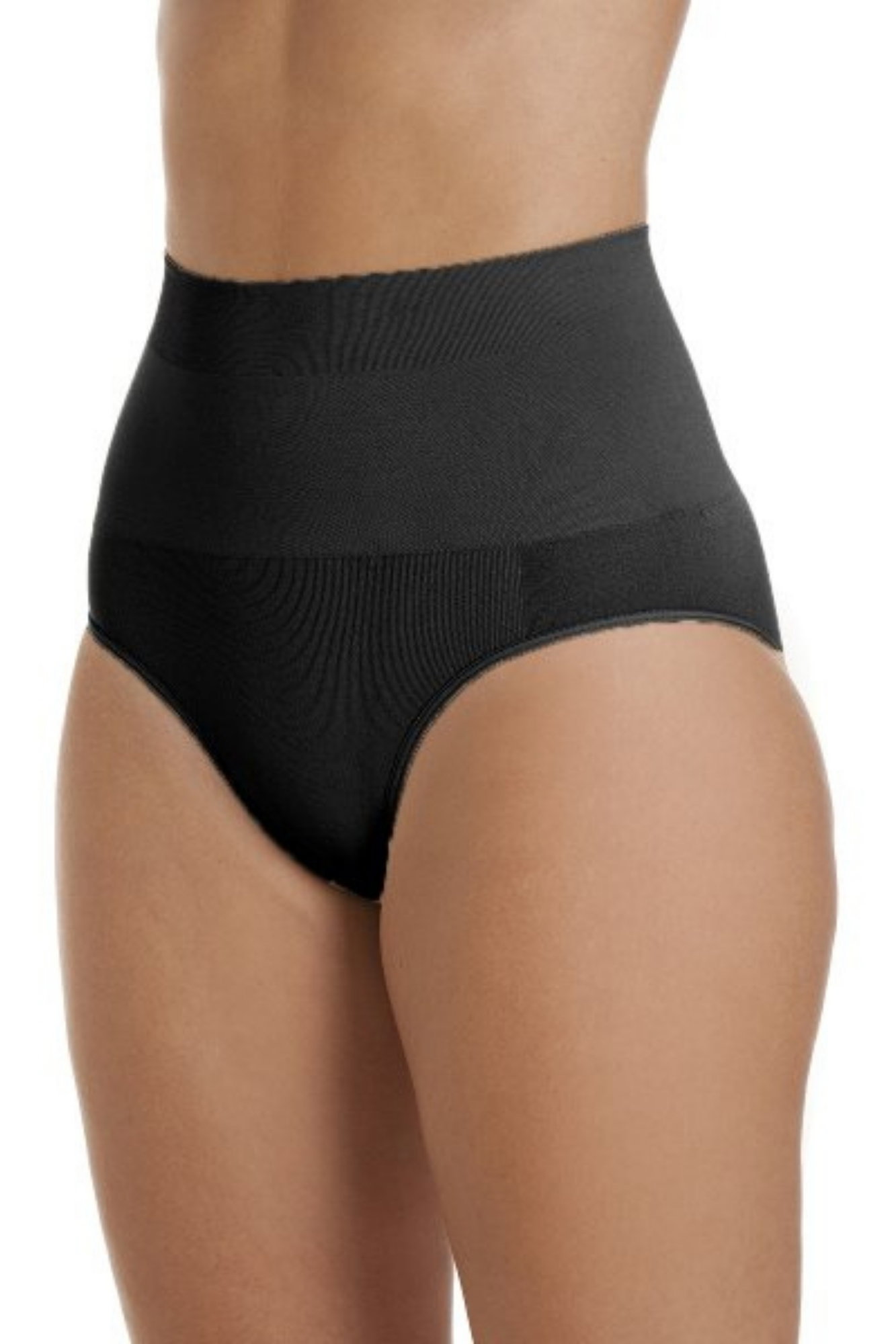 Black Seamfree Shapewear Comfort Control Brief, Image 2 of 5