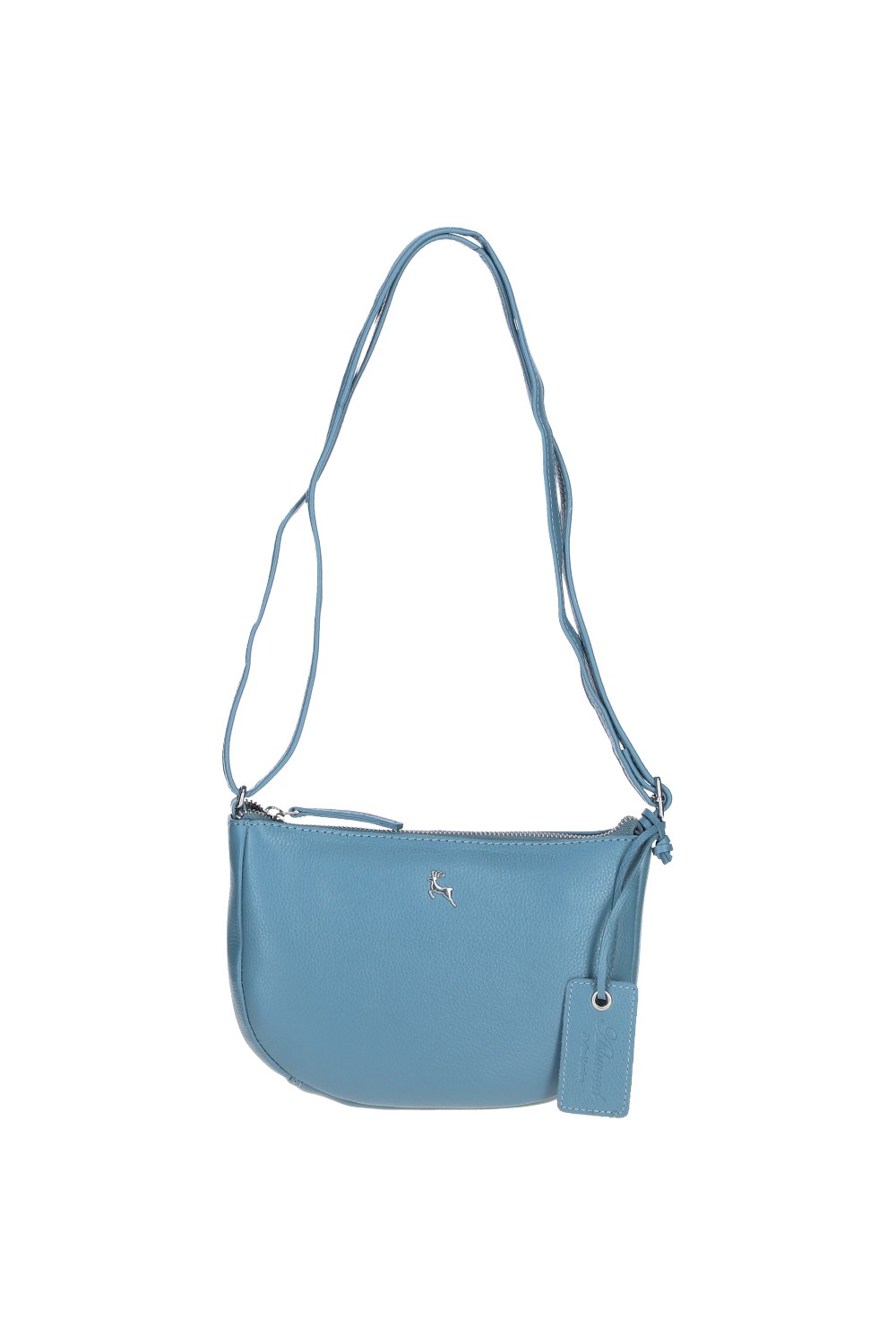 Blue 'Galway' Elegant Real Leather Crossbody Bag, Image 2 of 5