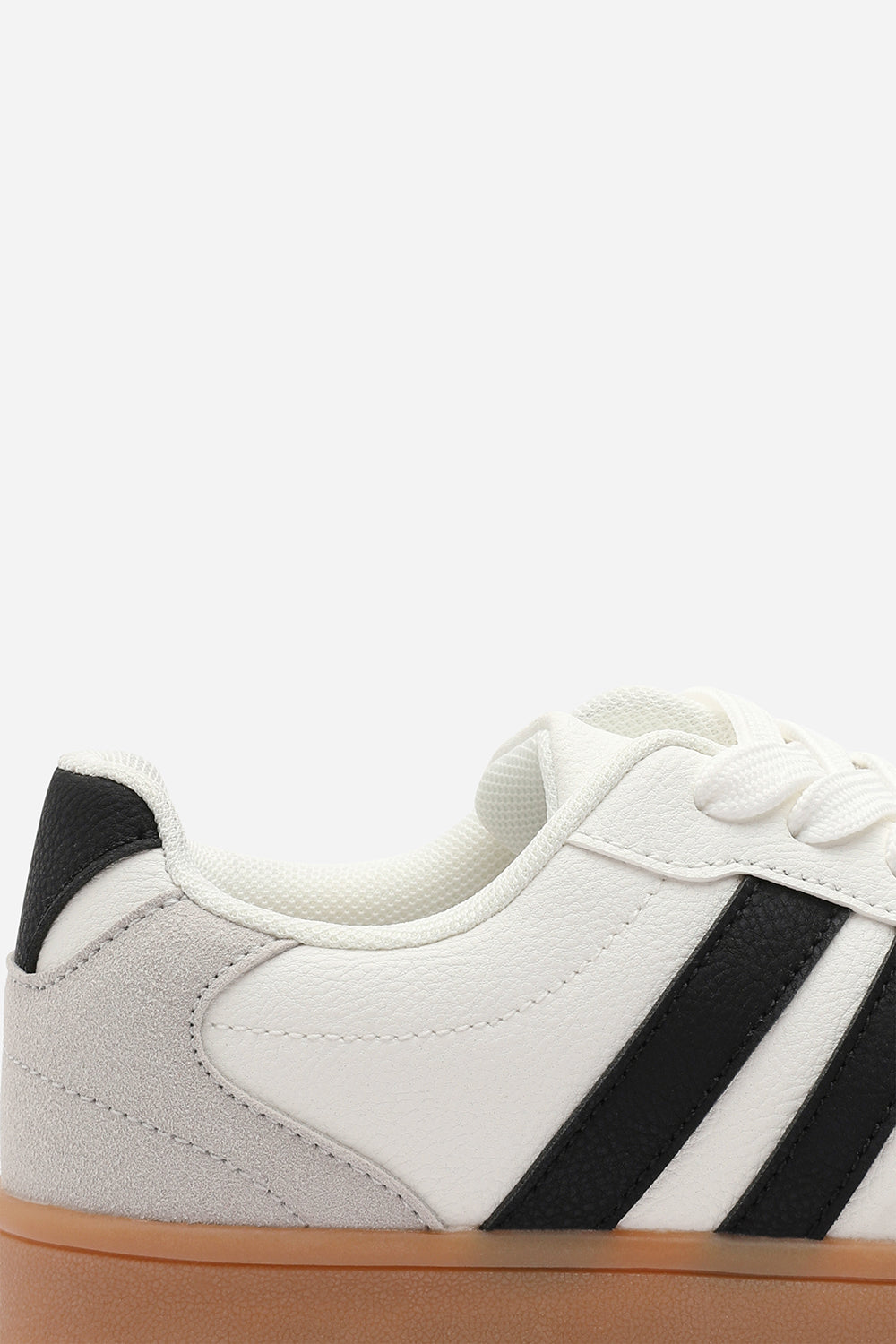 White 'Xia' Classic Retro Lace Up Trainer with Stripes, Image 7 of 8
