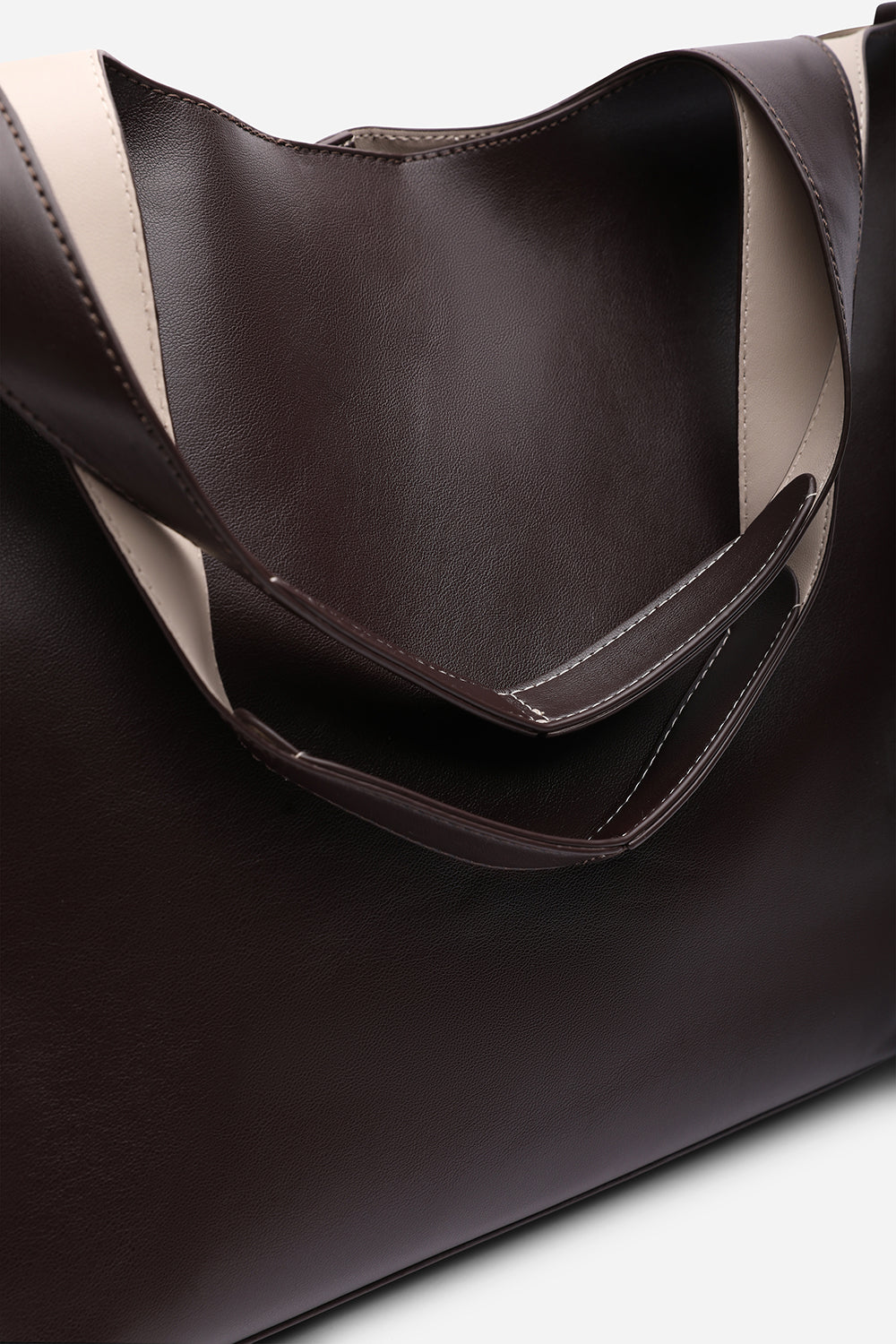Dark Brown Citron Shoulder Tote Bag, Image 4 of 8