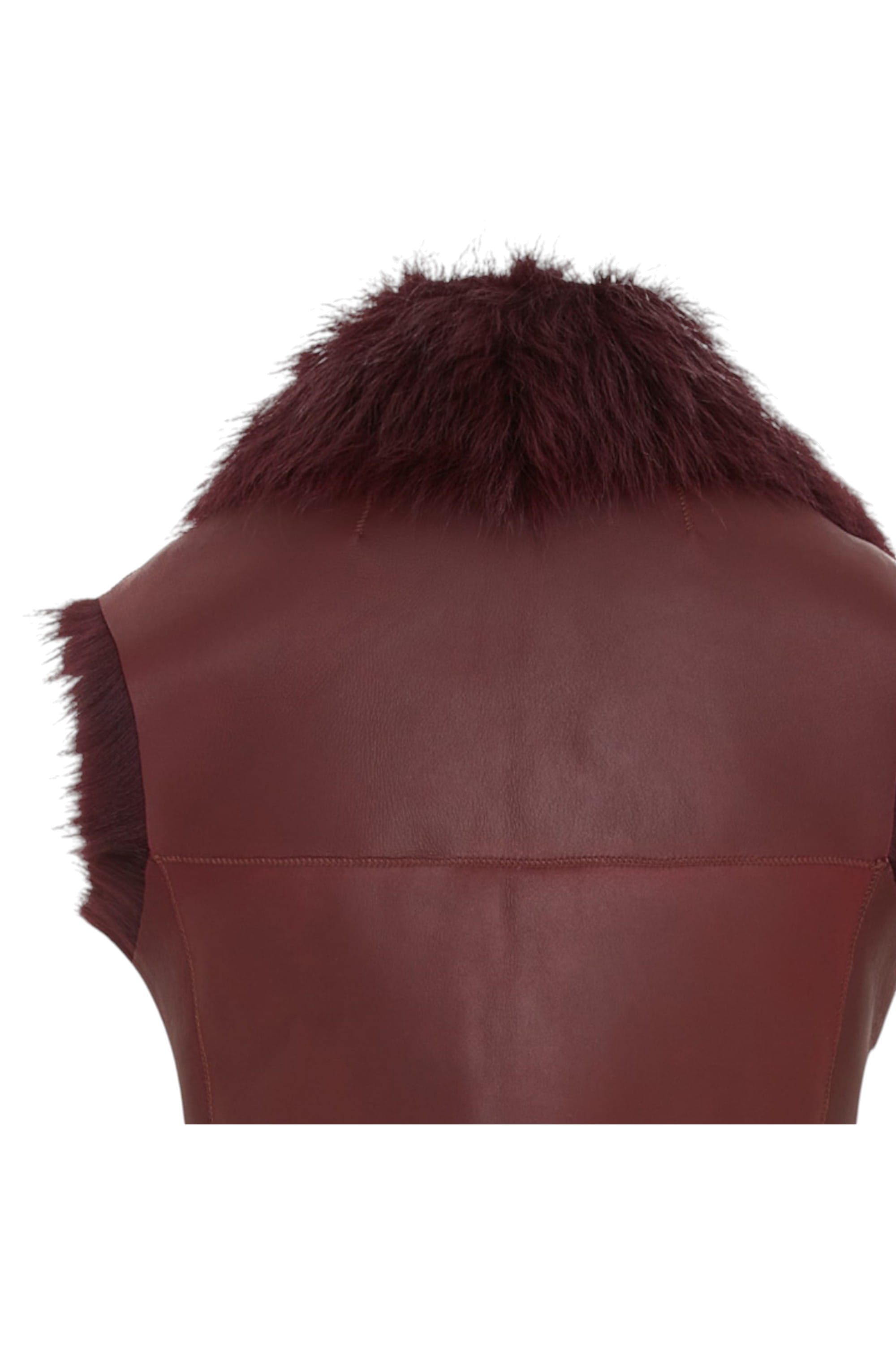 Burgundy Toscana Shearling Sheep Leather Gilet, Image 6 of 6