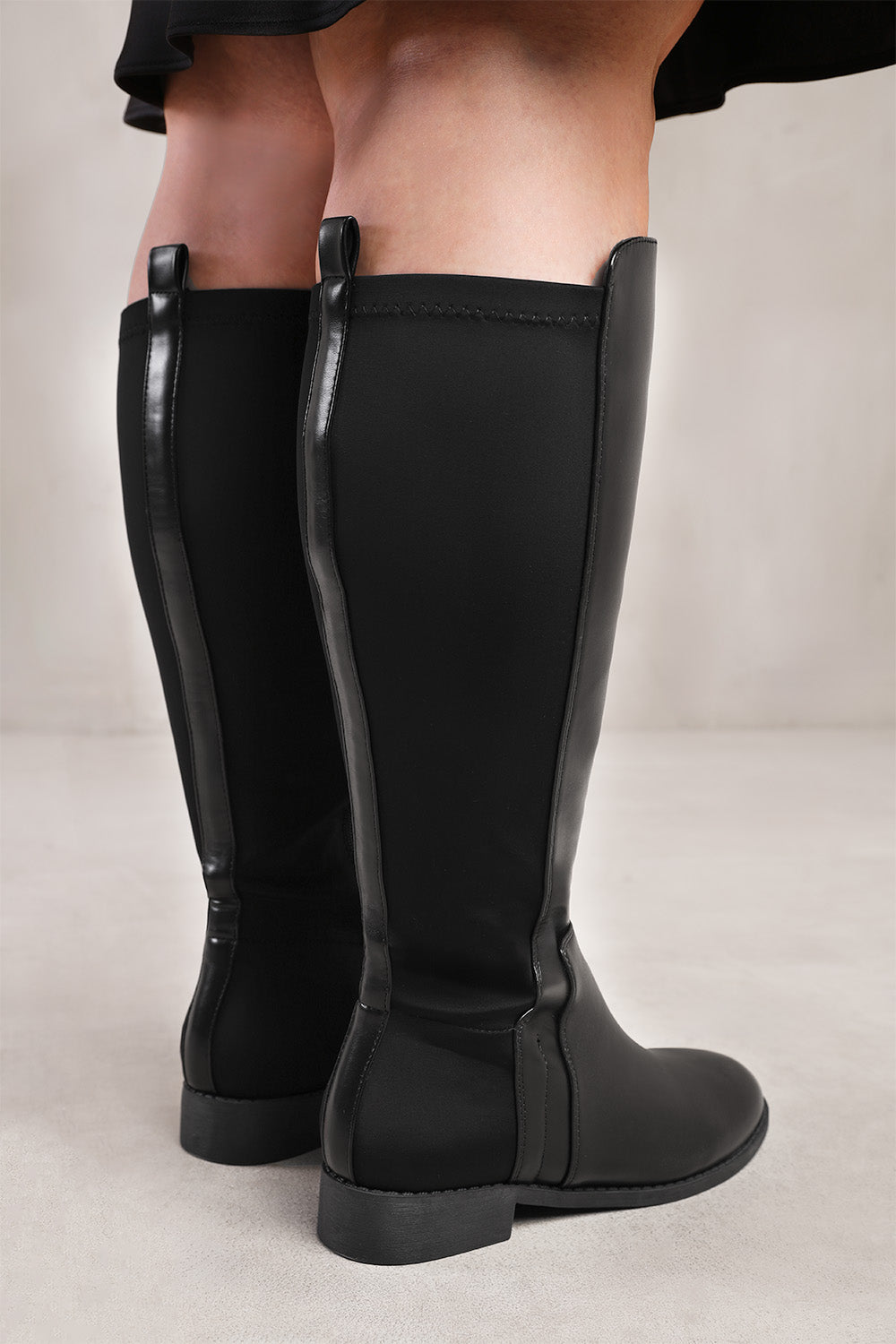 Black 'Parker' Stretch Wide Calf Knee High Boots, Image 4 of 4