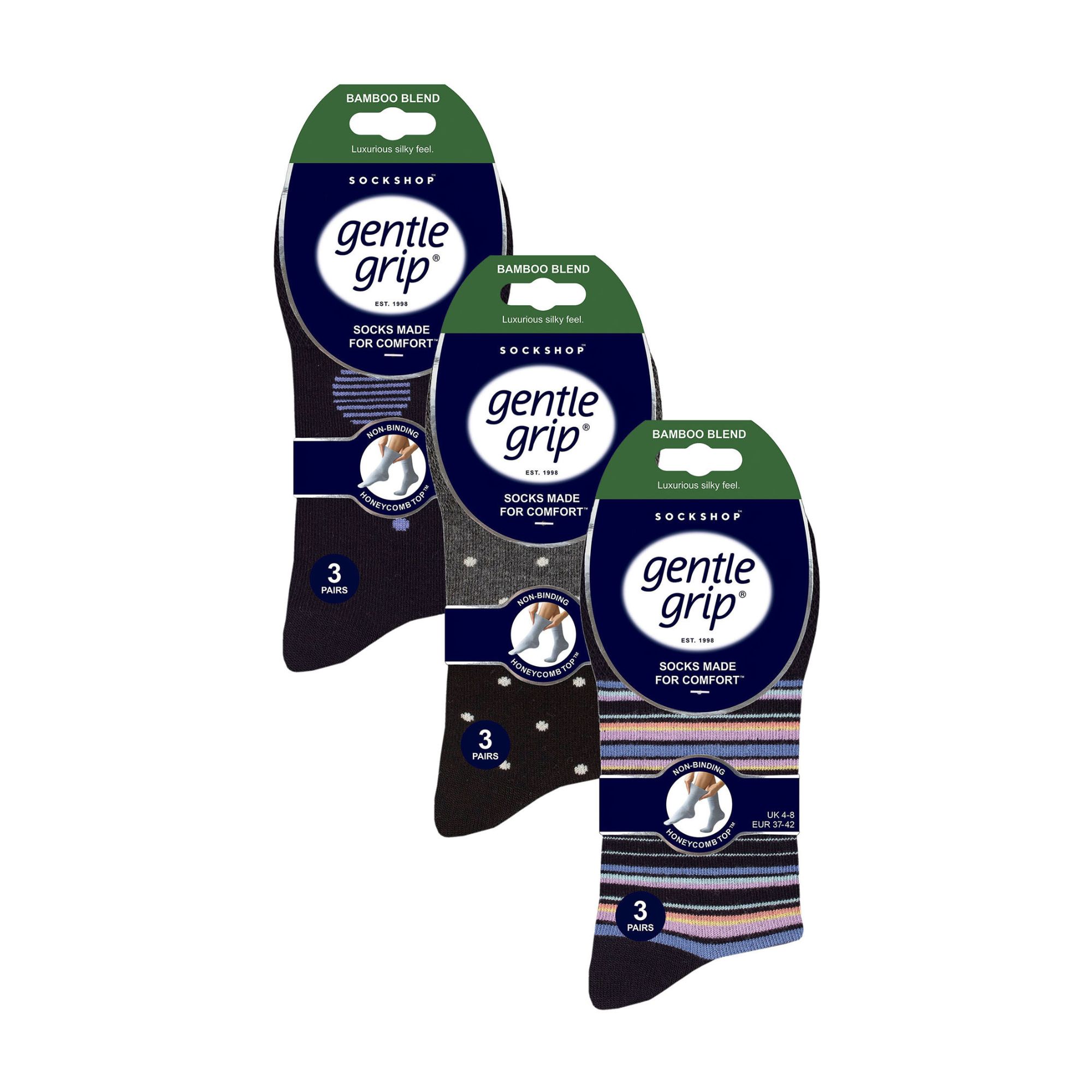 Multi 9 Pairs NON ELASTIC Soft Bamboo Socks, Image 3 of 3